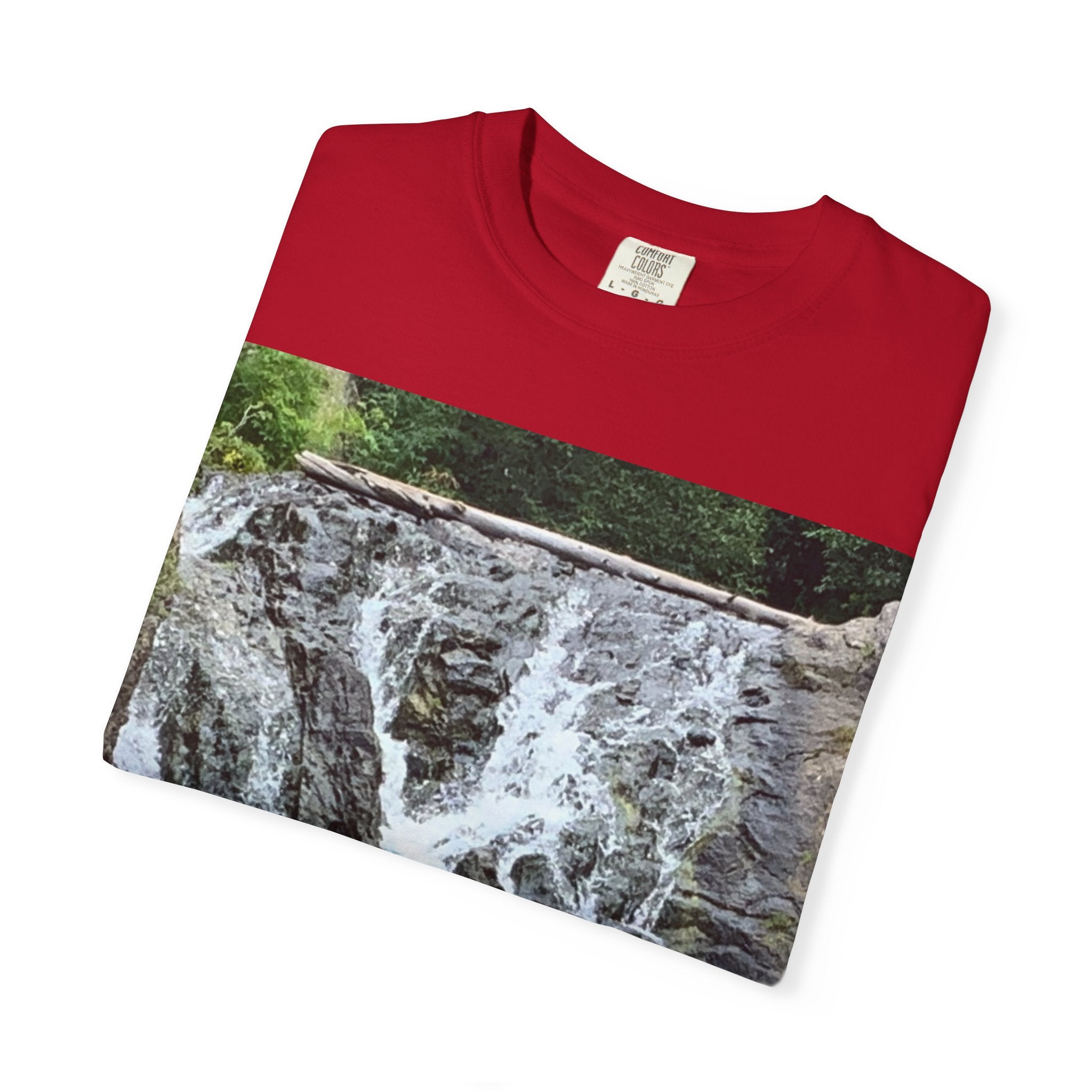 Nature-Inspired Unisex T-Shirt, Waterfall Tee, Outdoor Adventure Shirt, Casual Summer Top, Eco-Friendly Gift