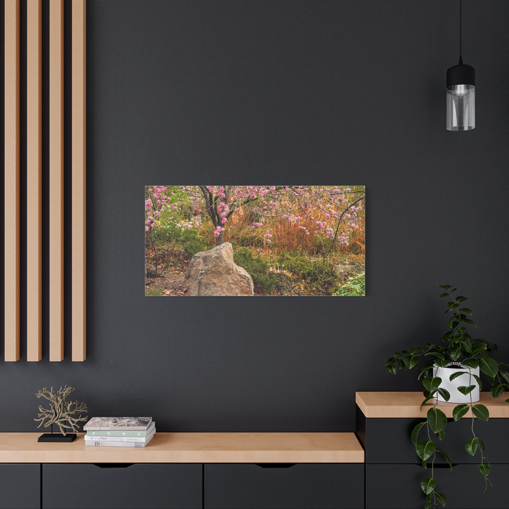 Canvas Wall Art, Pink Blossom Landscape Decor, Nature Photograph, Floral Print, Spring Home Decor, Gift for Nature Lovers