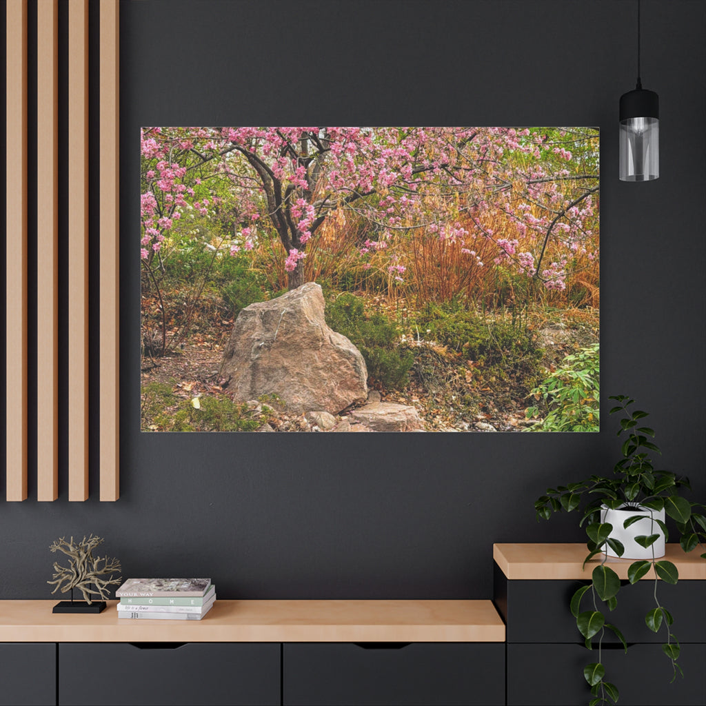 Canvas Wall Art, Pink Blossom Landscape Decor, Nature Photograph, Floral Print, Spring Home Decor, Gift for Nature Lovers