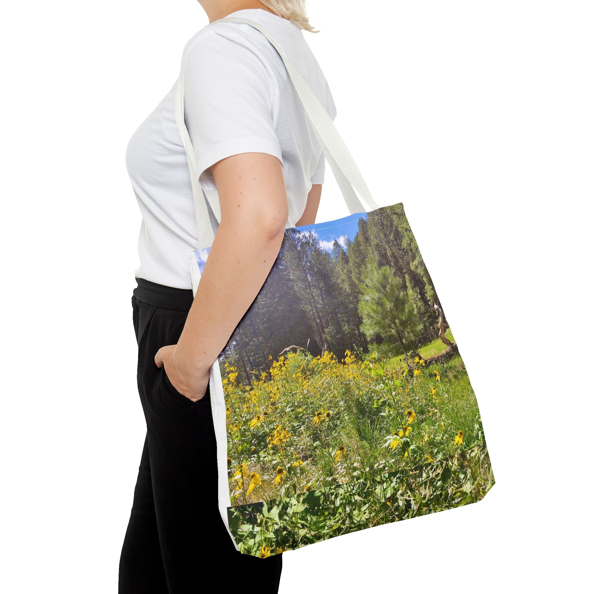 Nature-Inspired Tote Bag, Eco-Friendly Shopping Bag, Flower Print Purse, Gift for Nature Lovers, Summer Picnic Carrier