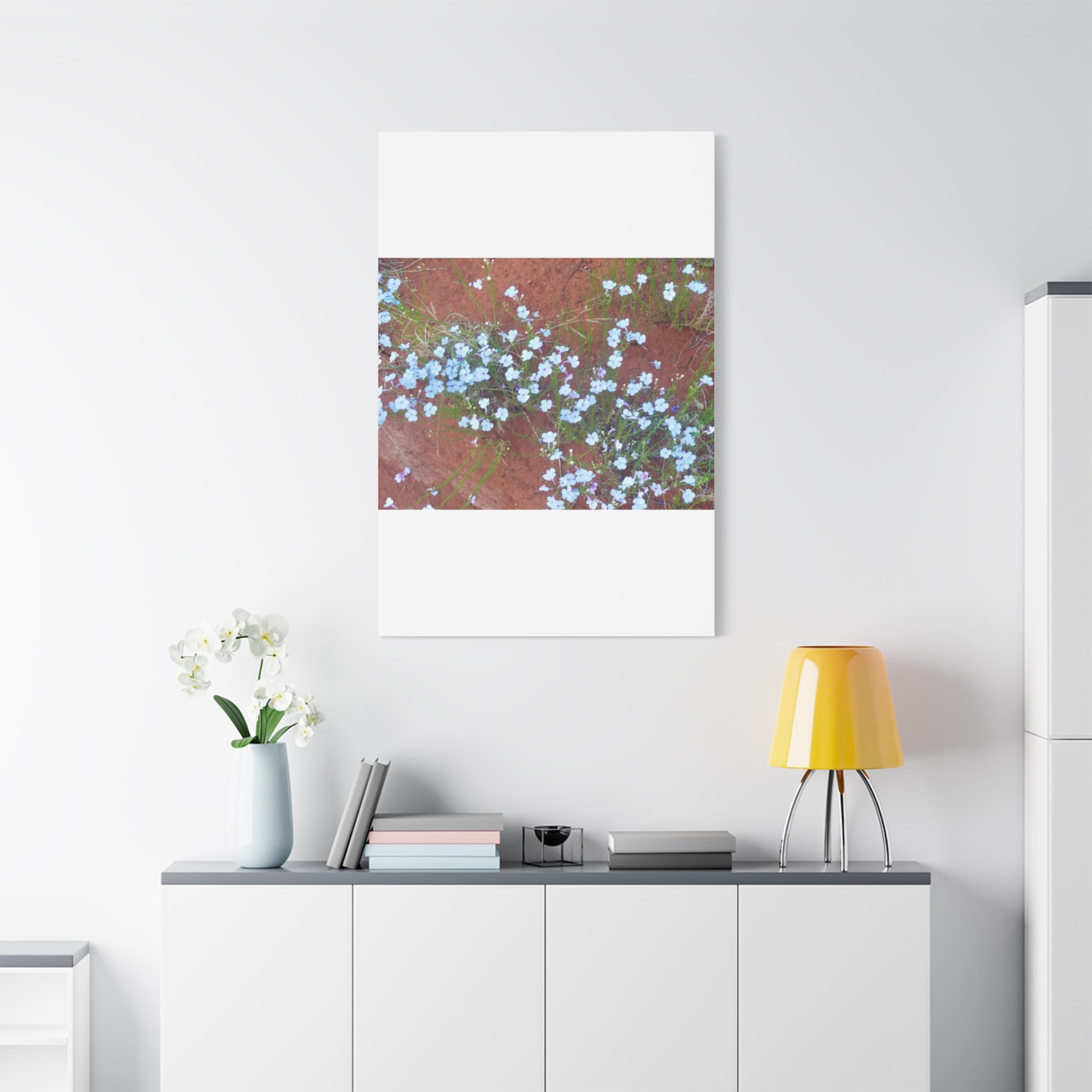 Botanical Wall Art, Flower Decor, Nature Canvas, Home Decoration, Blue Floral Print, Gift for Her, Art for Living Room