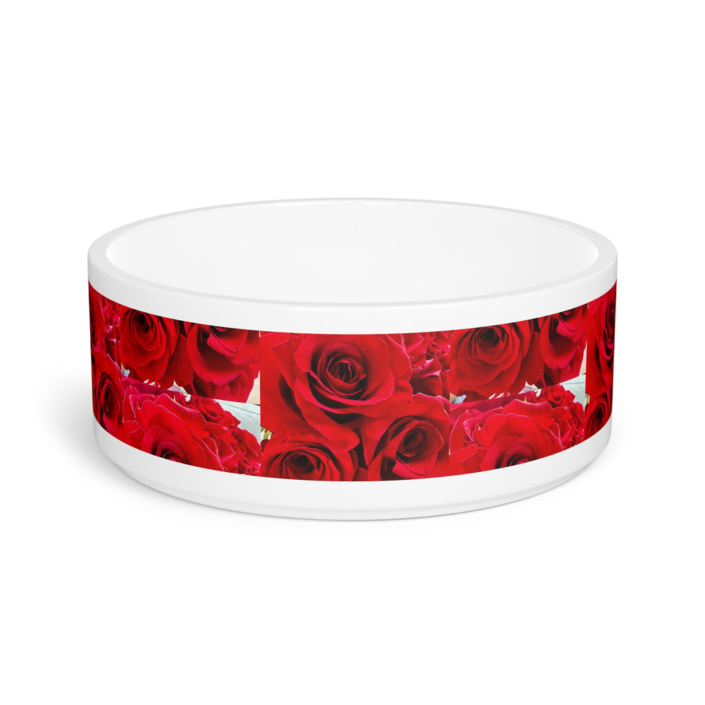 Beautiful Floral Pet Bowl, Custom Dog Bowl, Cat Bowl, Rose Design, Pet Accessory, Gift for Pet Lovers