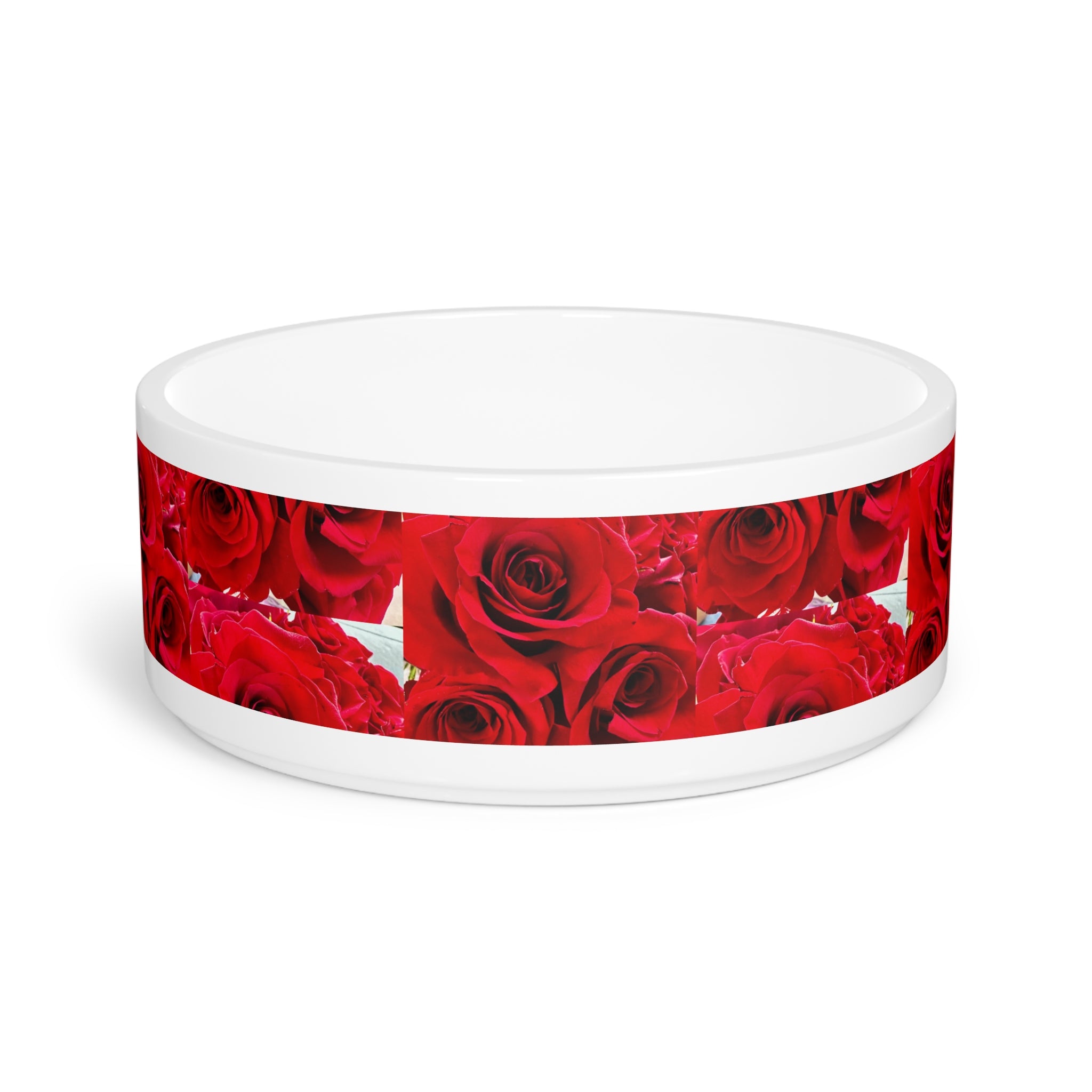 Beautiful Floral Pet Bowl, Custom Dog Bowl, Cat Bowl, Rose Design, Pet Accessory, Gift for Pet Lovers