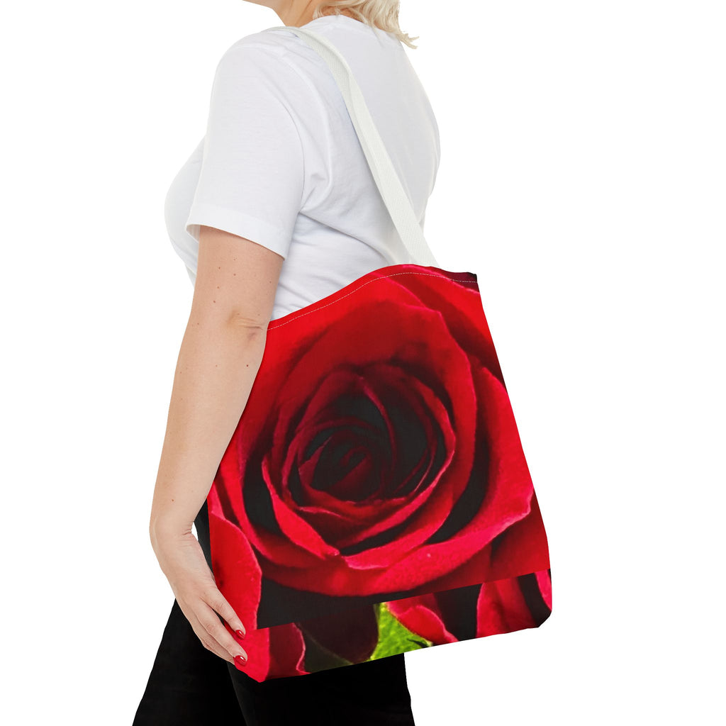 Romantic Floral Tote Bag, Stylish Grocery Bag, Perfect Gift for Mothers Day, Beach Tote, Everyday Use, AOP Red Rose Design