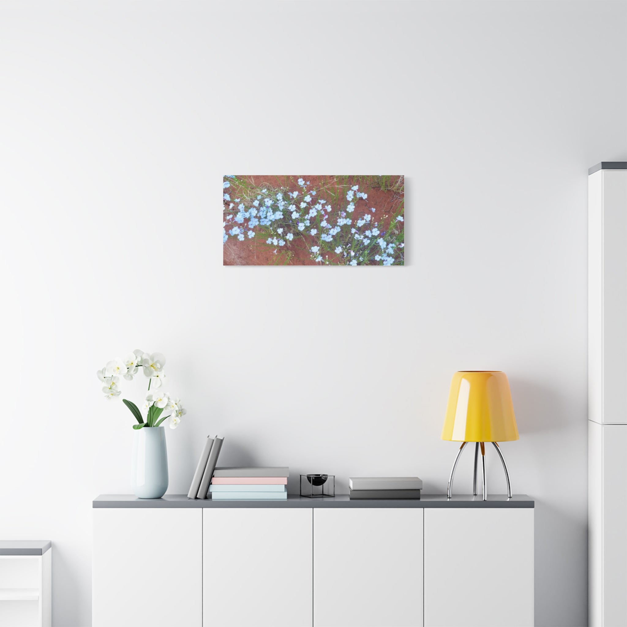 Botanical Wall Art, Flower Decor, Nature Canvas, Home Decoration, Blue Floral Print, Gift for Her, Art for Living Room