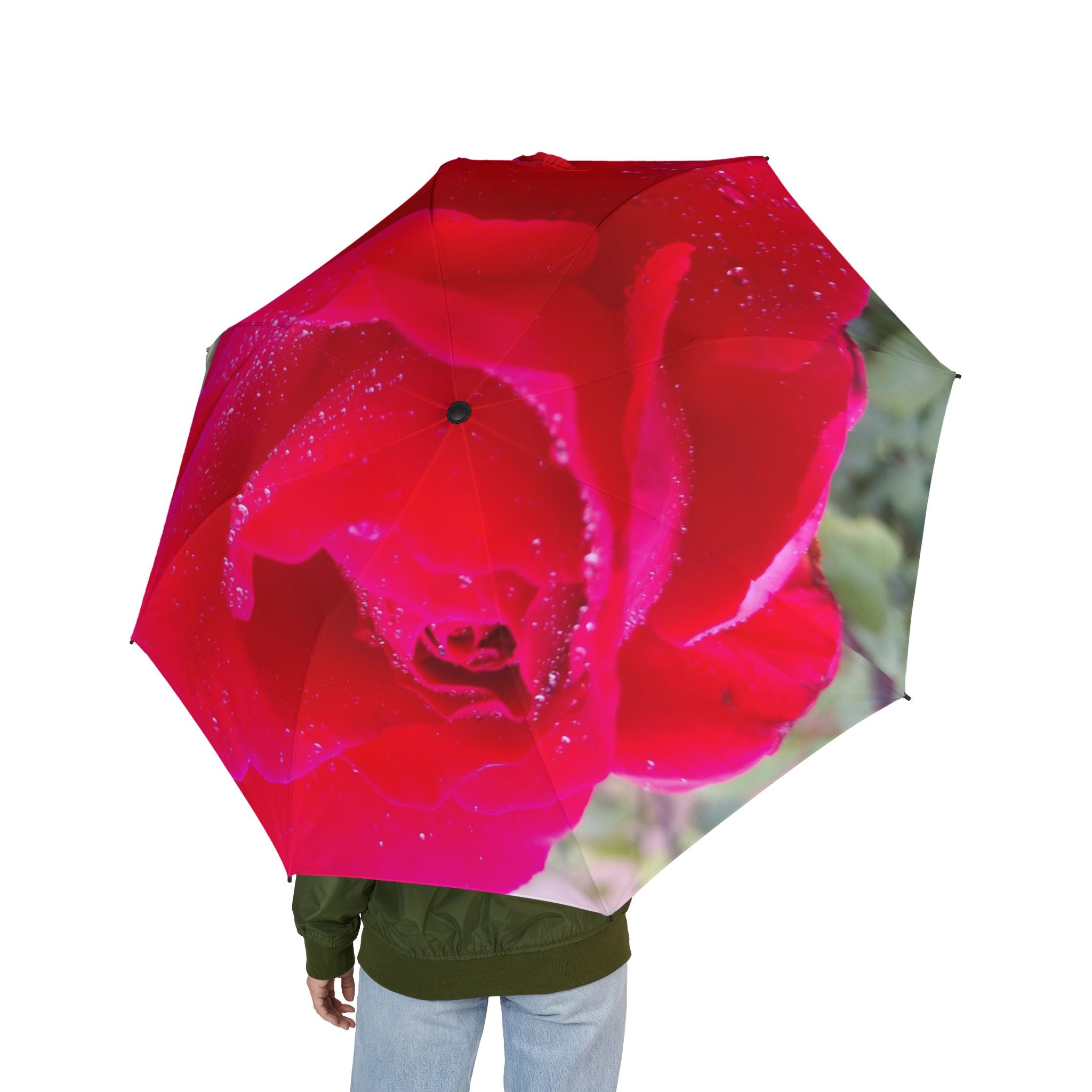 Vibrant Rose Print Umbrella, Floral Umbrella, Women's Accessories, Unique Gifts, Colorful Rain Gear, Stylish Rain Protection