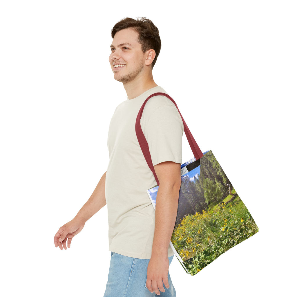 Nature-Inspired Tote Bag, Eco-Friendly Shopping Bag, Flower Print Purse, Gift for Nature Lovers, Summer Picnic Carrier