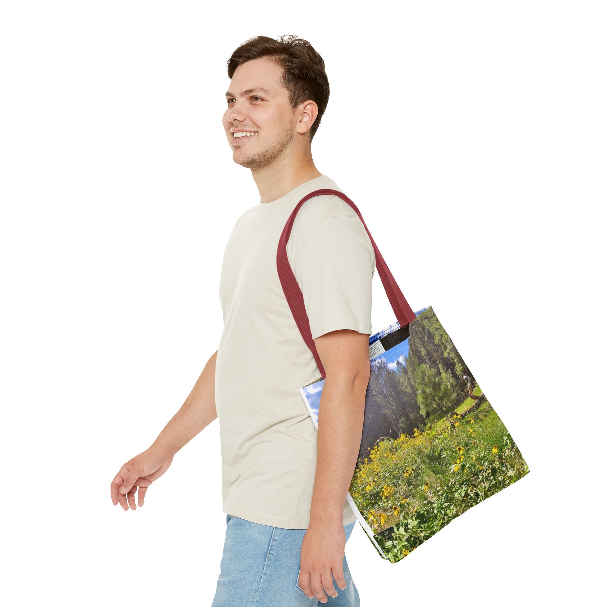 Nature-Inspired Tote Bag, Eco-Friendly Shopping Bag, Flower Print Purse, Gift for Nature Lovers, Summer Picnic Carrier