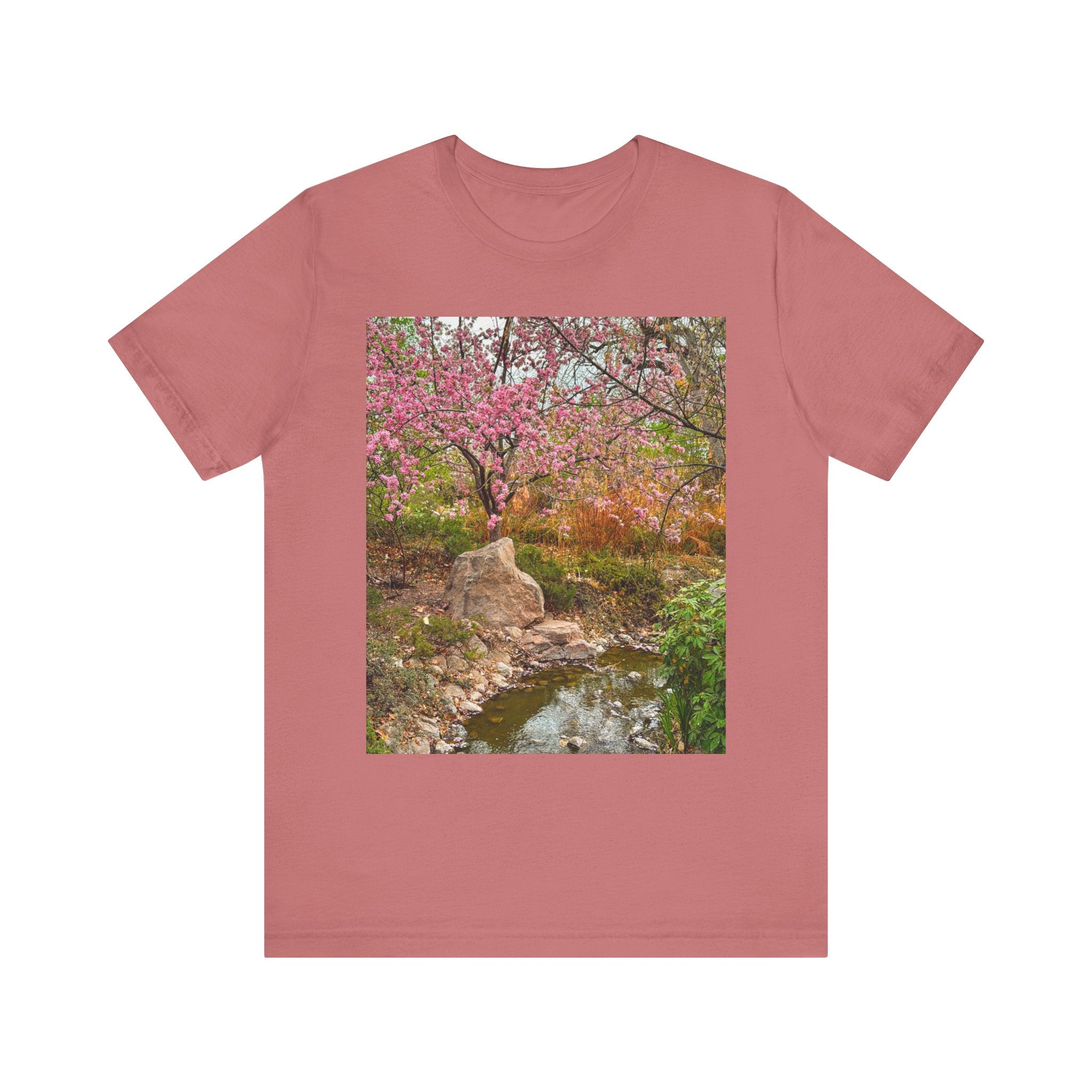 Serene Nature Print Tee, Botanical Shirt, Spring Fashion, Casual Outfit, Eco-Friendly Gift, Outdoor Lover's Wear