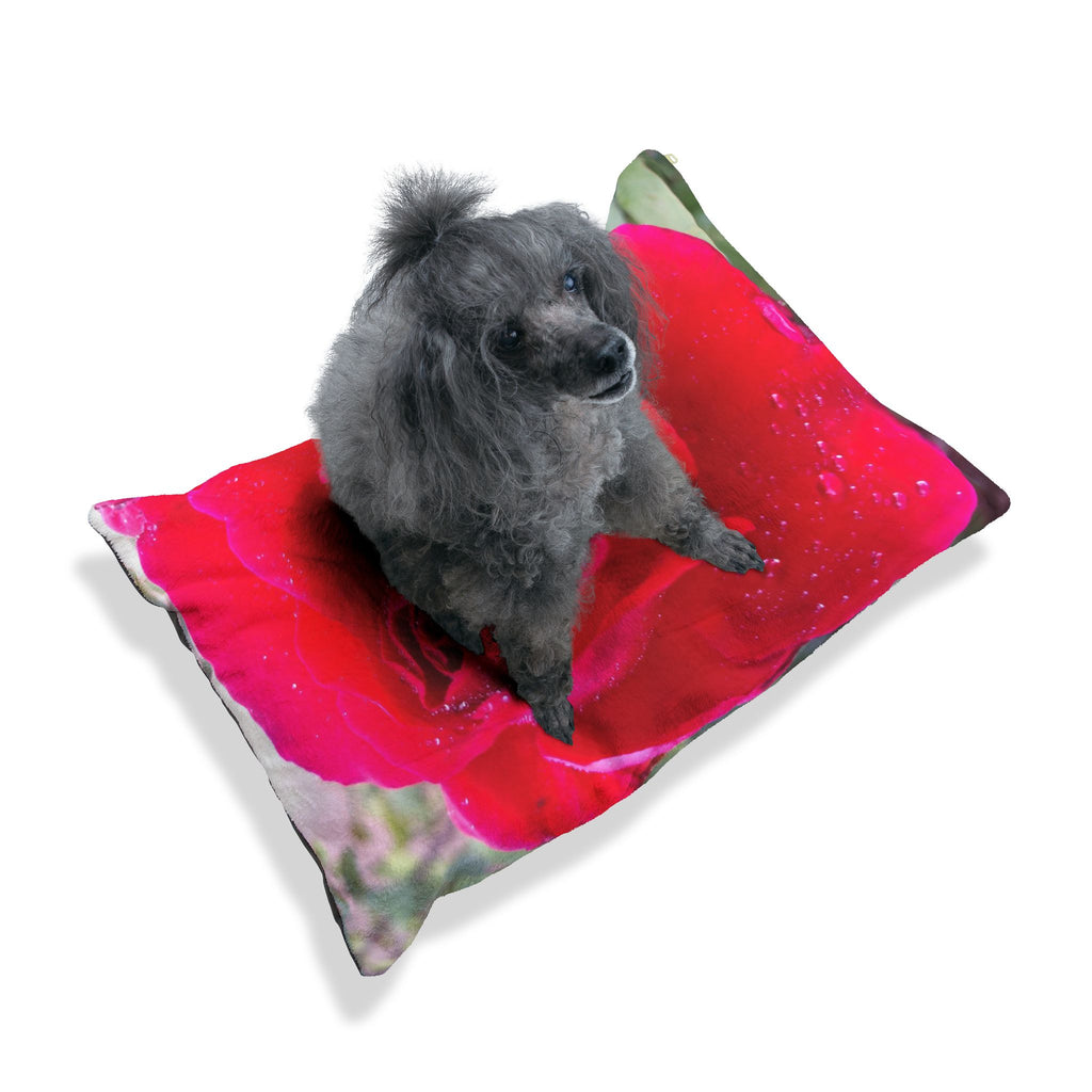 Floral Pet Bed with Rose Design - Cozy Cushion for Dogs and Cats, Flower Print Pet Mat, Cute Gift for Pet Lovers, Home Decor