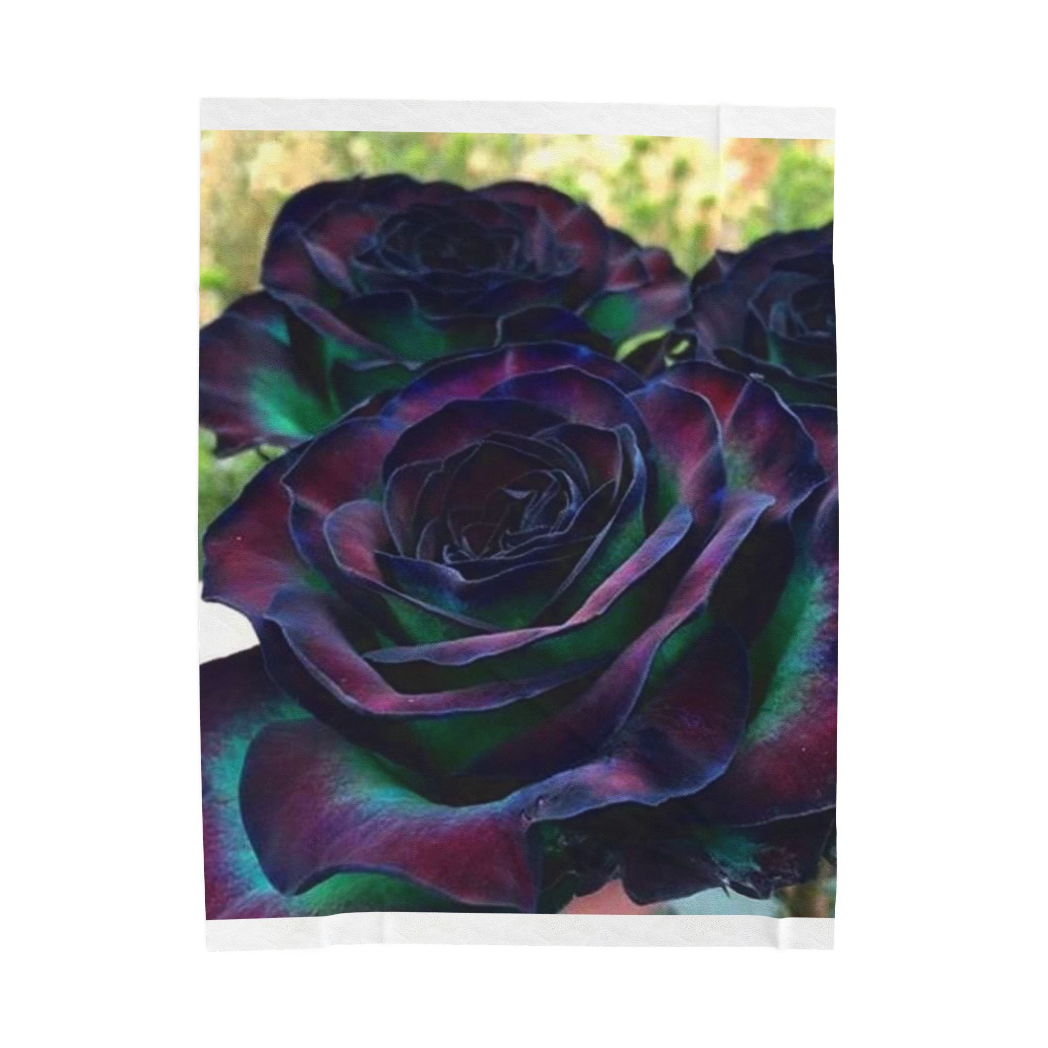 Elegant Rose Velveteen Plush Blanket | Cozy Decorative Throw, Gift for Her, Home Decor, Wedding Present, Soft Floral Blanket