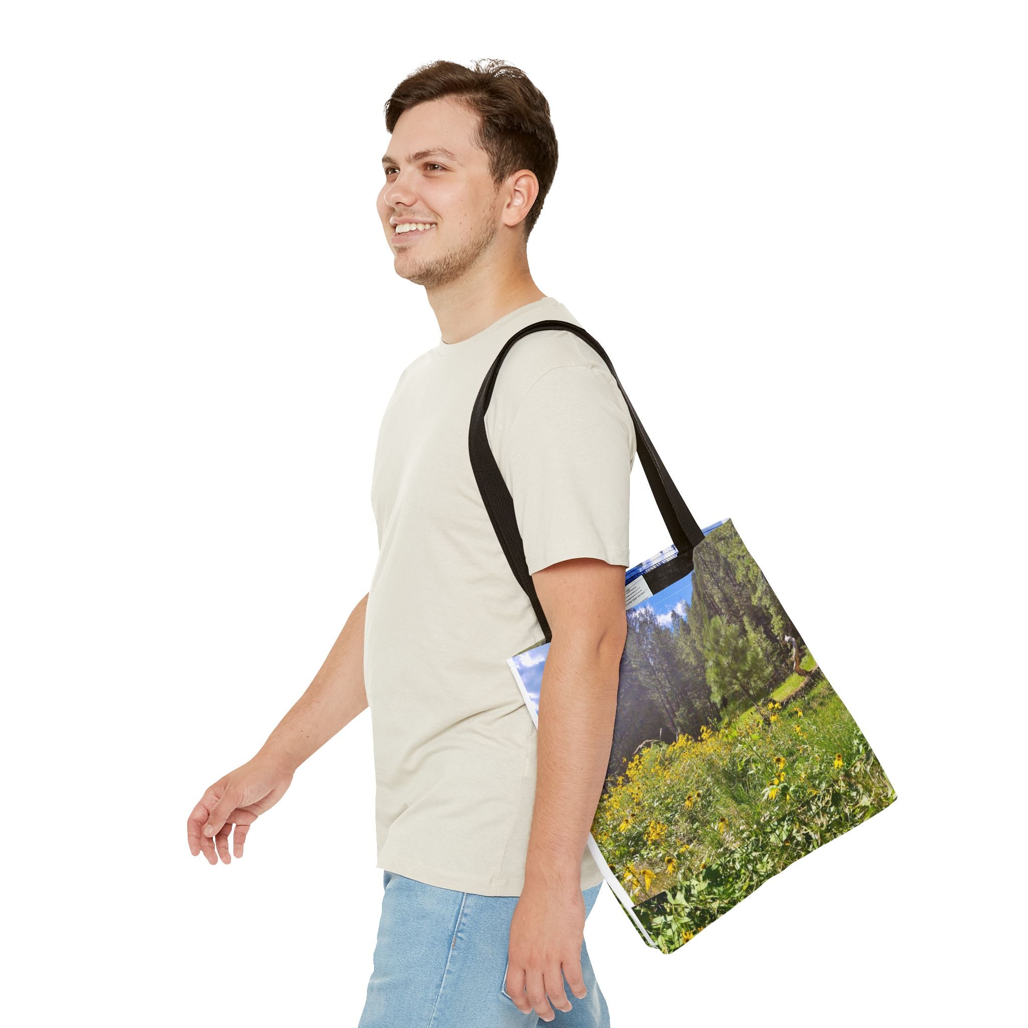 Nature-Inspired Tote Bag, Eco-Friendly Shopping Bag, Flower Print Purse, Gift for Nature Lovers, Summer Picnic Carrier