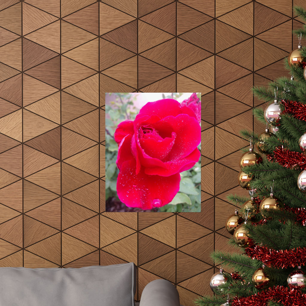 Vibrant Floral Matte Poster, Home Decor, Wall Art, Gift for Her, Red Rose Print, Botanical Wall Art, Romantic Decoration