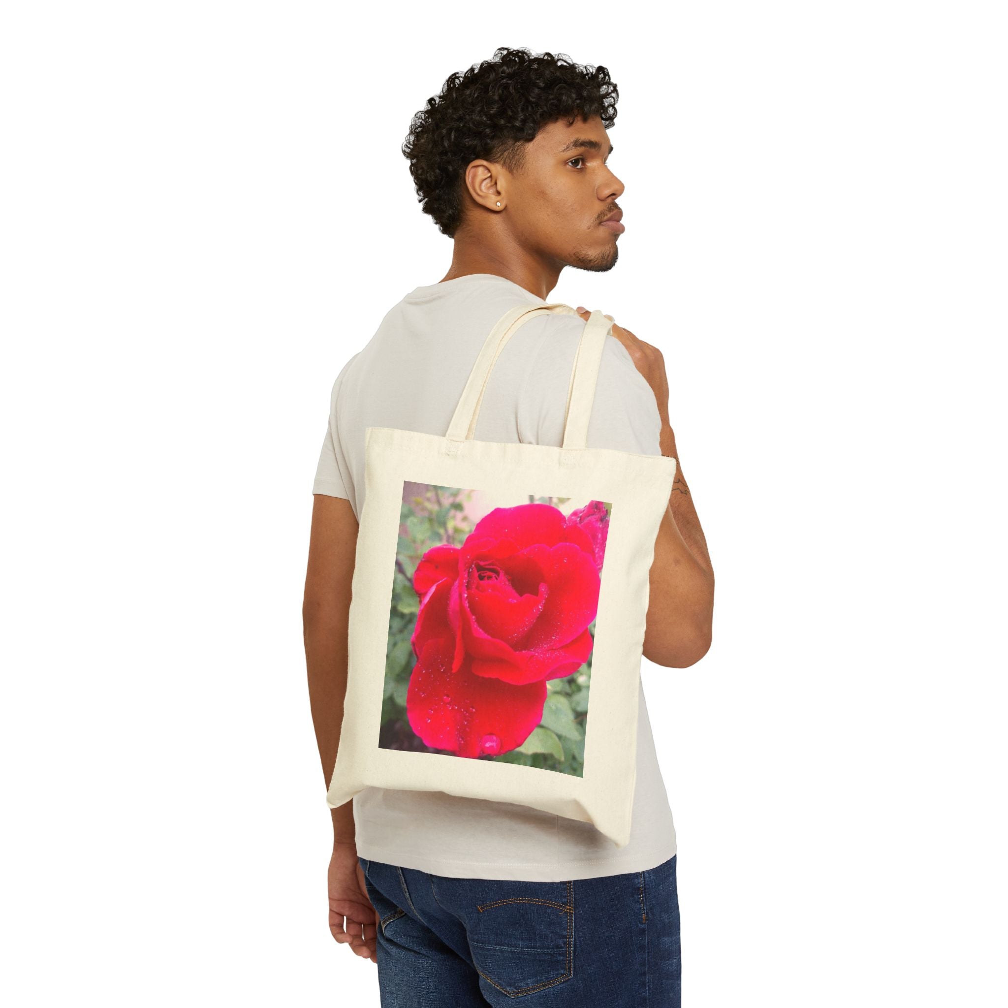 Vibrant Floral Cotton Canvas Tote Bag, Eco-Friendly Shopper, Summer Vibes, Gift for Moms, Reusable Grocery Bag, Beach Tote, Gardening