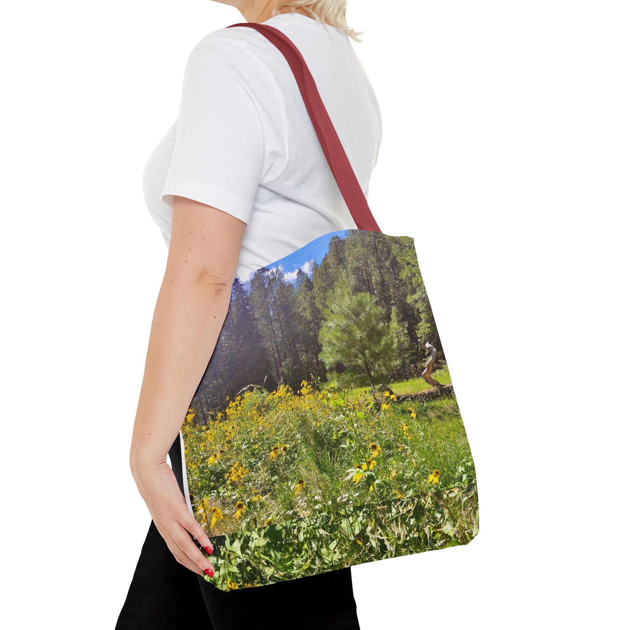 Nature-Inspired Tote Bag, Eco-Friendly Shopping Bag, Flower Print Purse, Gift for Nature Lovers, Summer Picnic Carrier