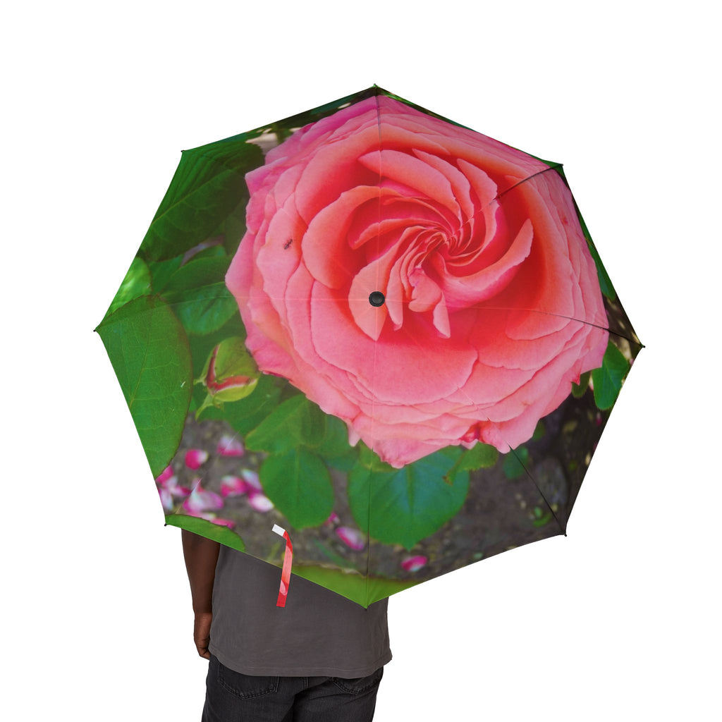 Charming Floral Umbrella, Semi-Automatic Rain Gear, Unique Gift for Her, Spring and Summer Essential, Flower Print Folding Umbrella