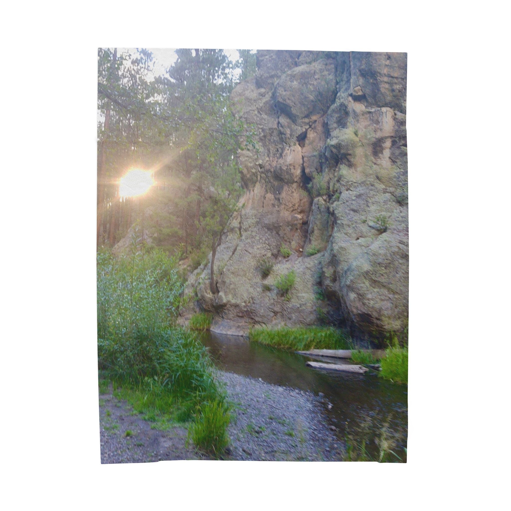 Serene Nature Velveteen Plush Blanket, Cozy Throw, Outdoor Bliss, Gift for Nature Lovers, Camping Decor, Indoor Comfort