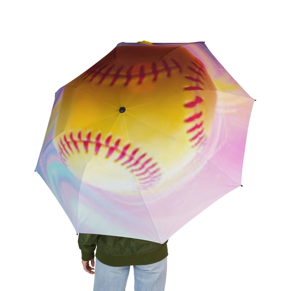 Baseball-Themed Foldable Umbrella | Compact Sports Umbrella, Gift for Baseball Lovers, Retro Baseball Design, Rain Protection, Unique [...]