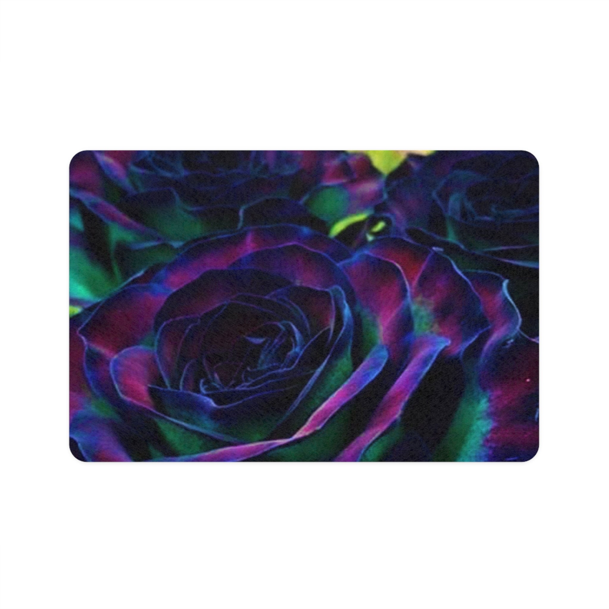 Colorful Rose Pet Food Mat, Pet Feeding Station, Dog Bowl Mat, Cat Food Mat, Kitchen Decor for Pet Lovers