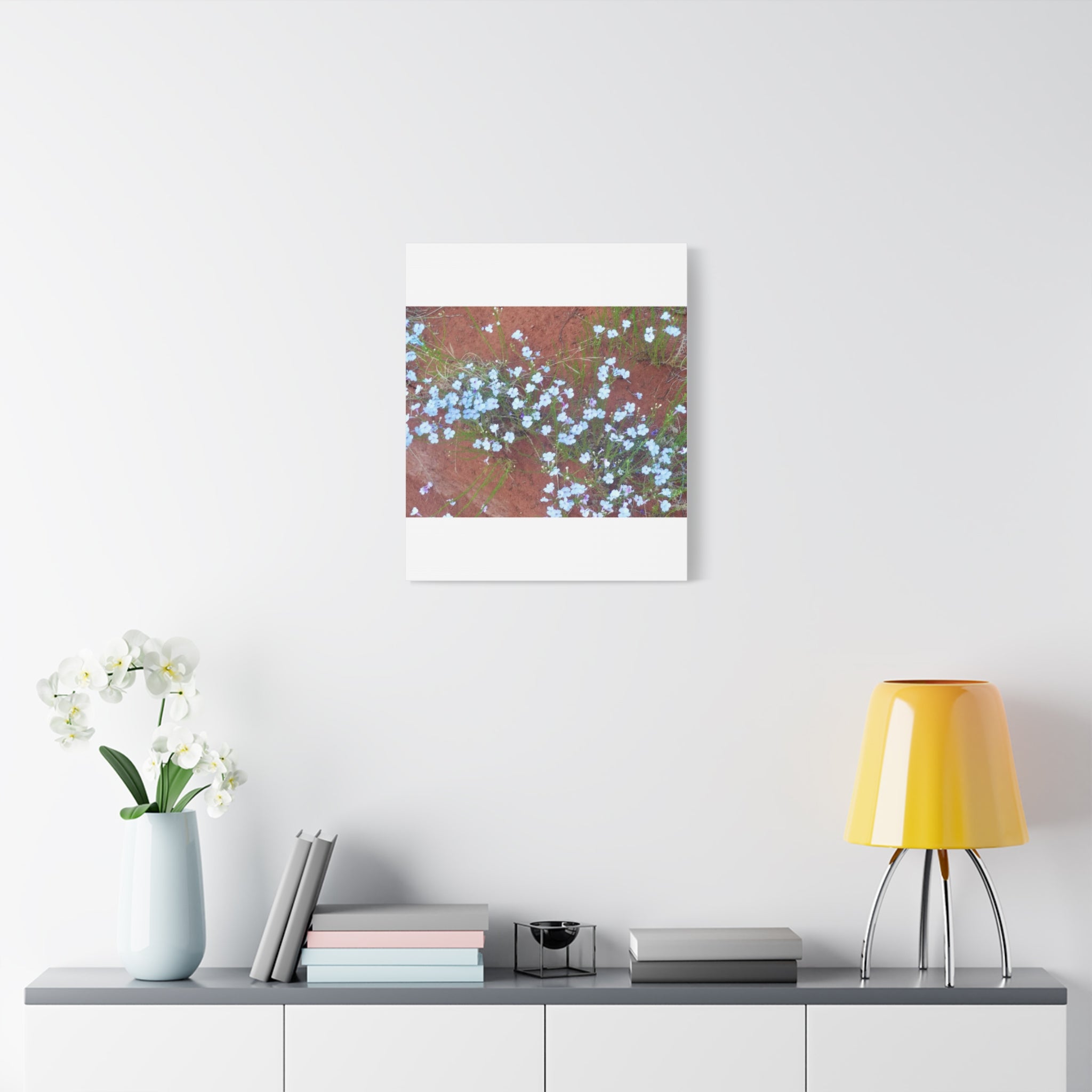 Botanical Wall Art, Flower Decor, Nature Canvas, Home Decoration, Blue Floral Print, Gift for Her, Art for Living Room