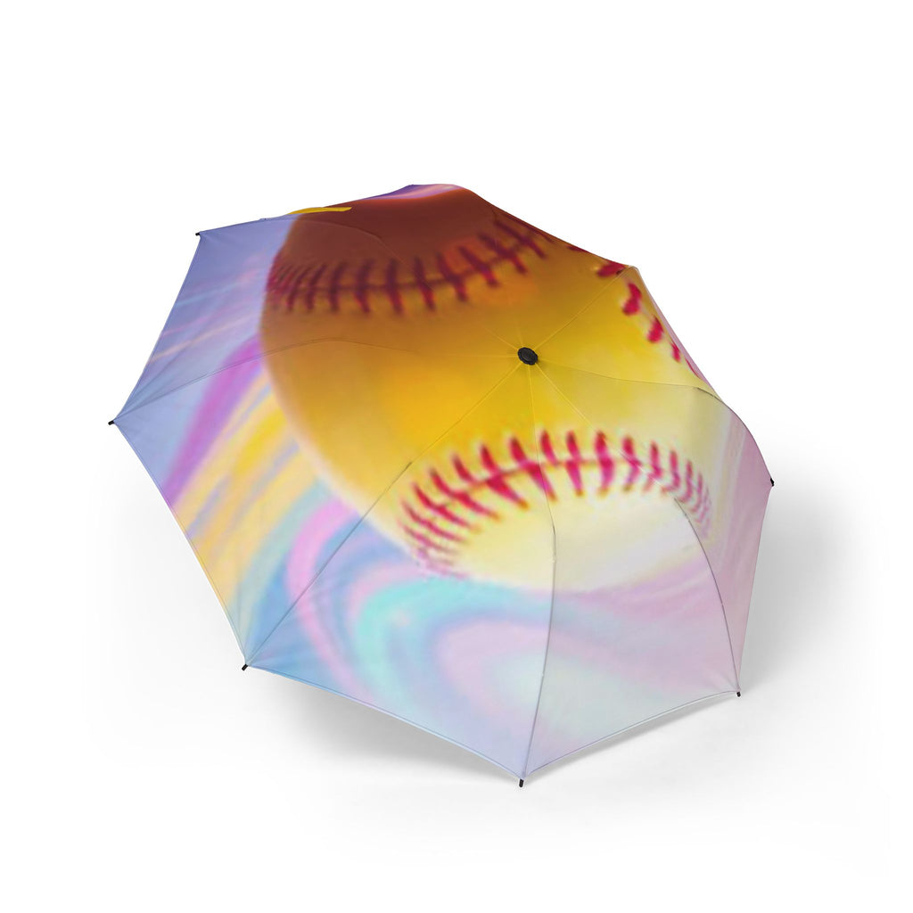 Baseball-Themed Foldable Umbrella | Compact Sports Umbrella, Gift for Baseball Lovers, Retro Baseball Design, Rain Protection, Unique [...]