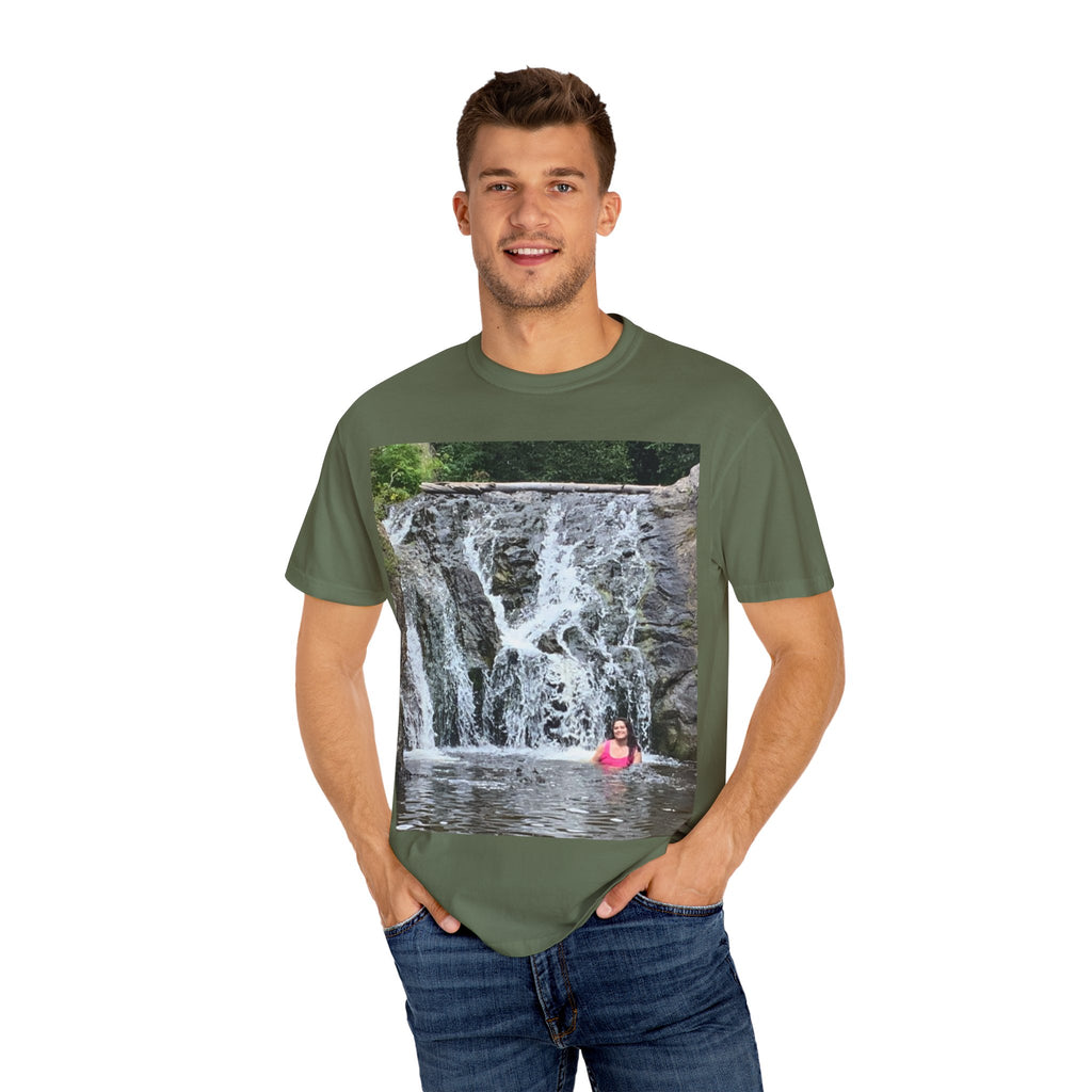 Nature-Inspired Unisex T-Shirt, Waterfall Tee, Outdoor Adventure Shirt, Casual Summer Top, Eco-Friendly Gift