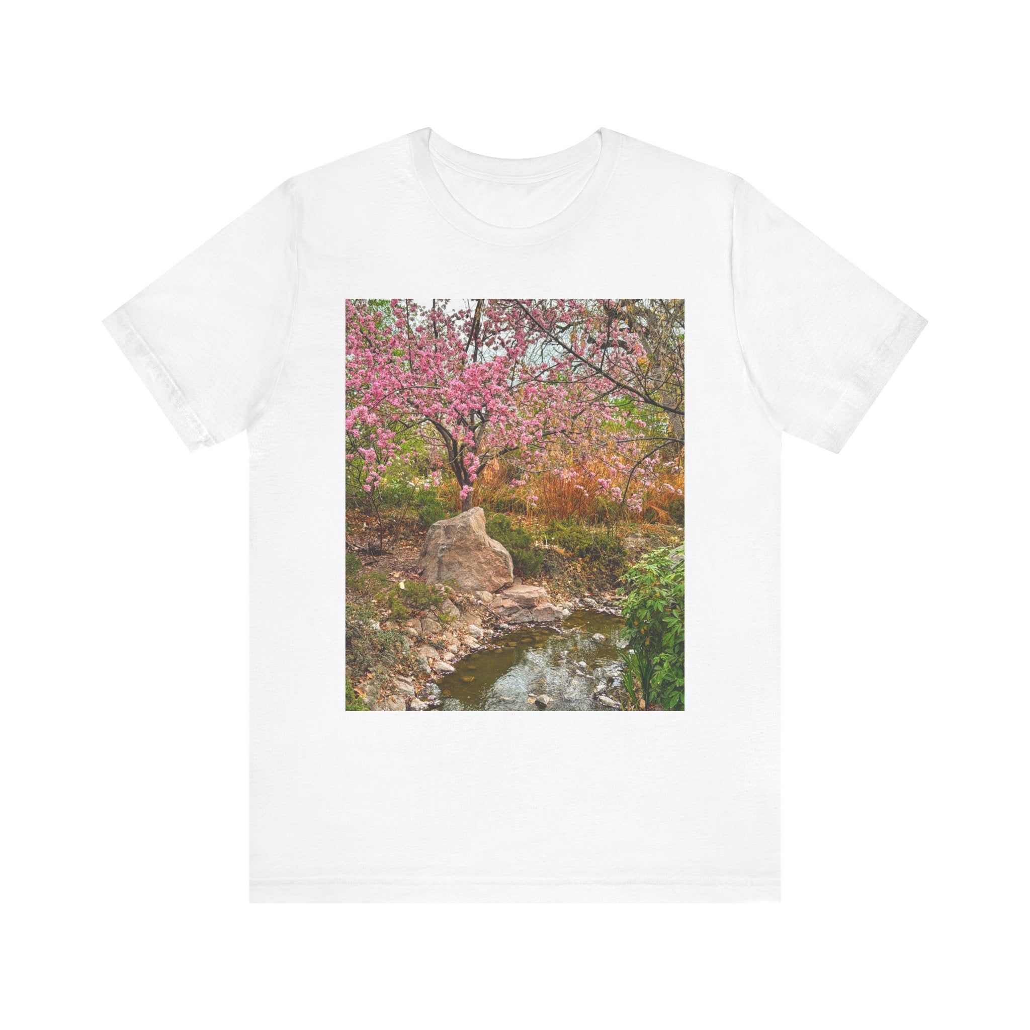 Serene Nature Print Tee, Botanical Shirt, Spring Fashion, Casual Outfit, Eco-Friendly Gift, Outdoor Lover's Wear