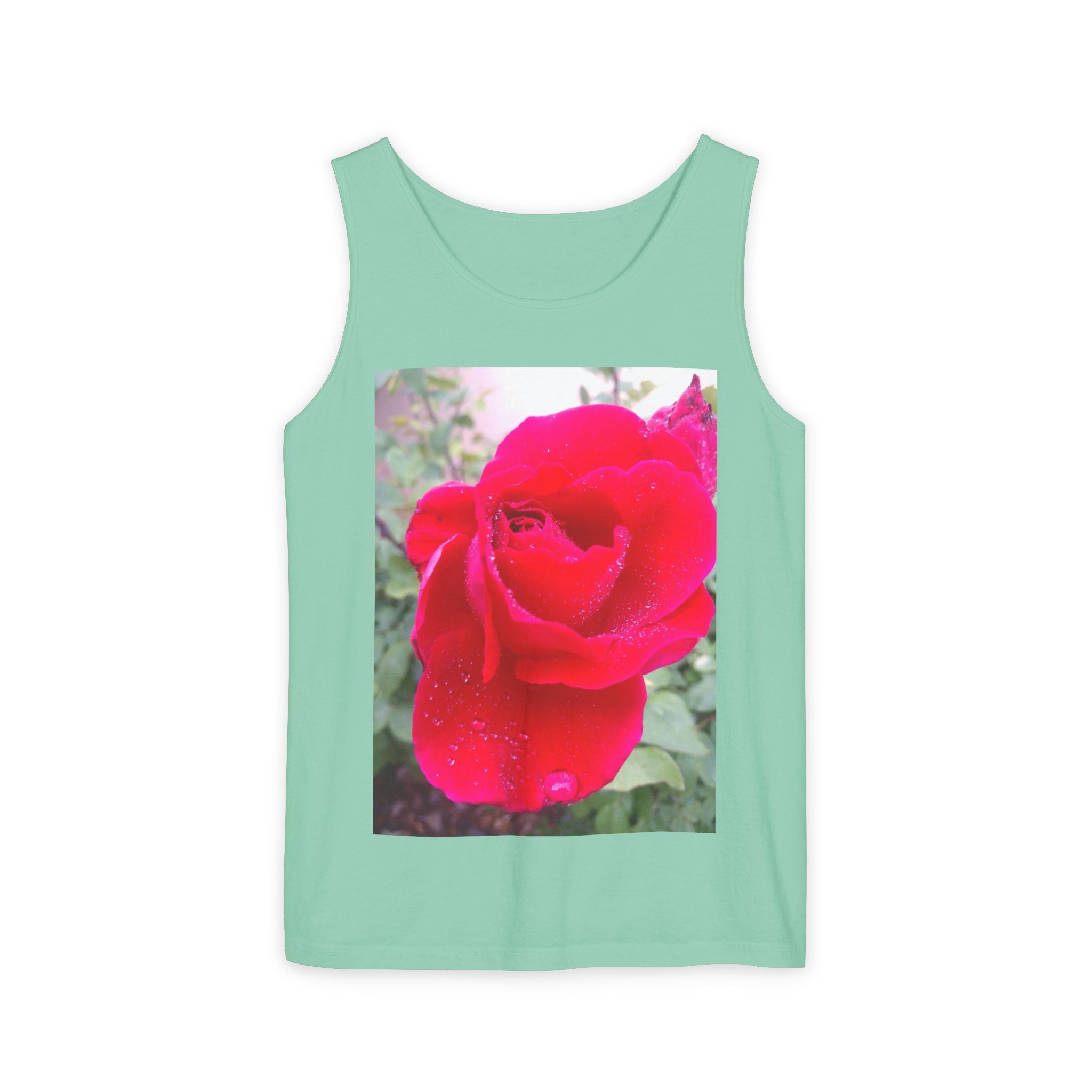 Rose Print Unisex Tank Top, Floral Graphic Tee, Summer Fashion, Beachwear, Gift for Her, Casual Outfit