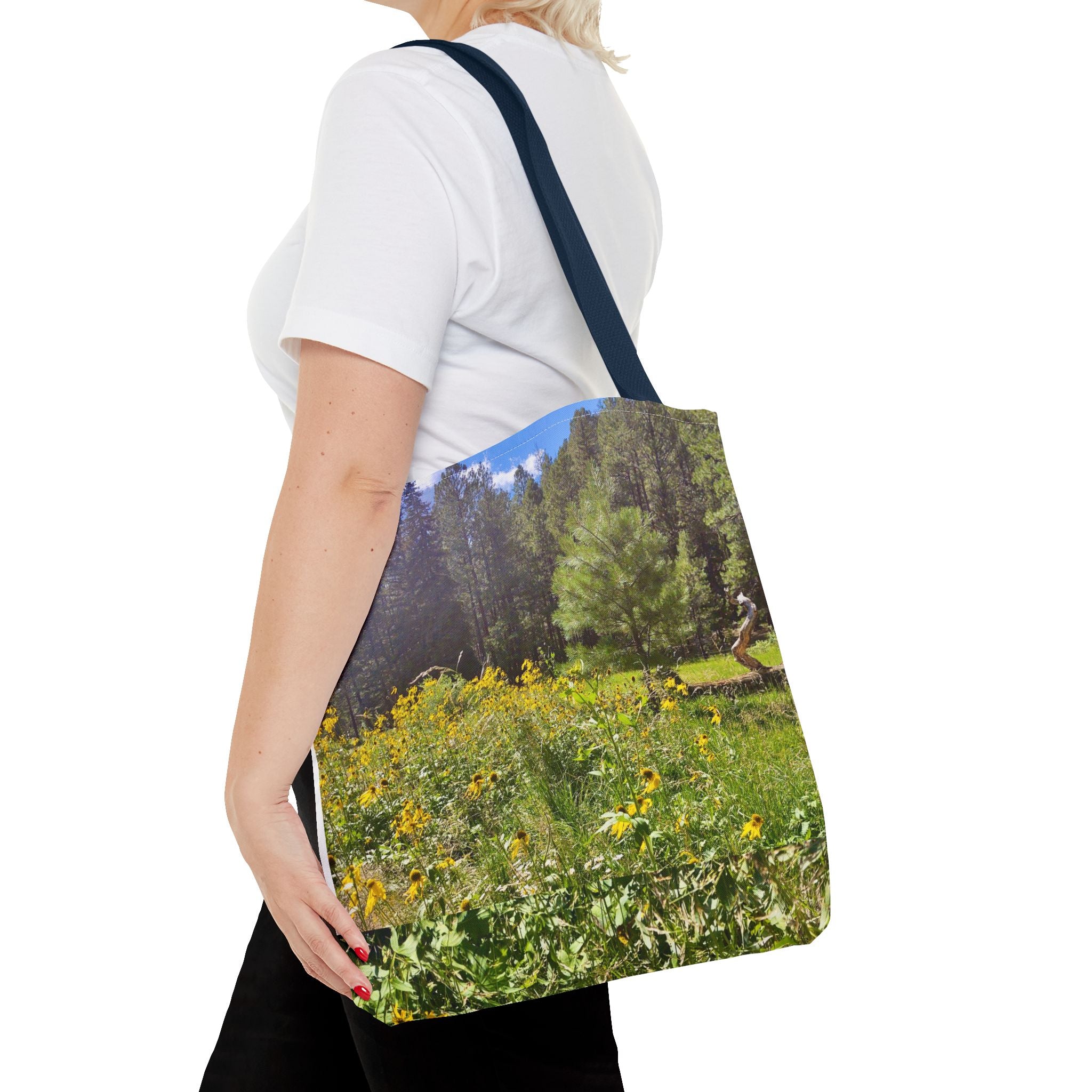 Nature-Inspired Tote Bag, Eco-Friendly Shopping Bag, Flower Print Purse, Gift for Nature Lovers, Summer Picnic Carrier