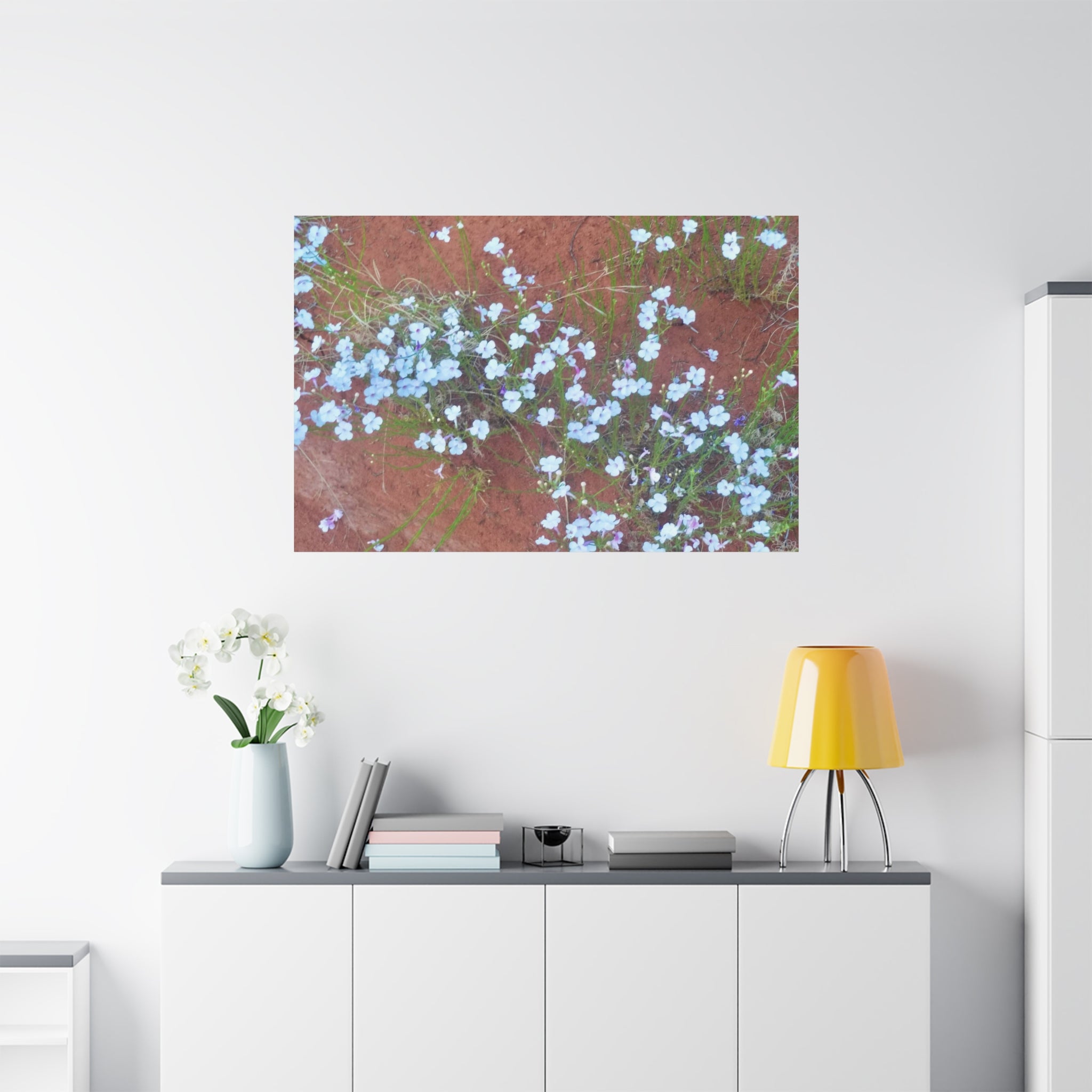 Botanical Wall Art, Flower Decor, Nature Canvas, Home Decoration, Blue Floral Print, Gift for Her, Art for Living Room