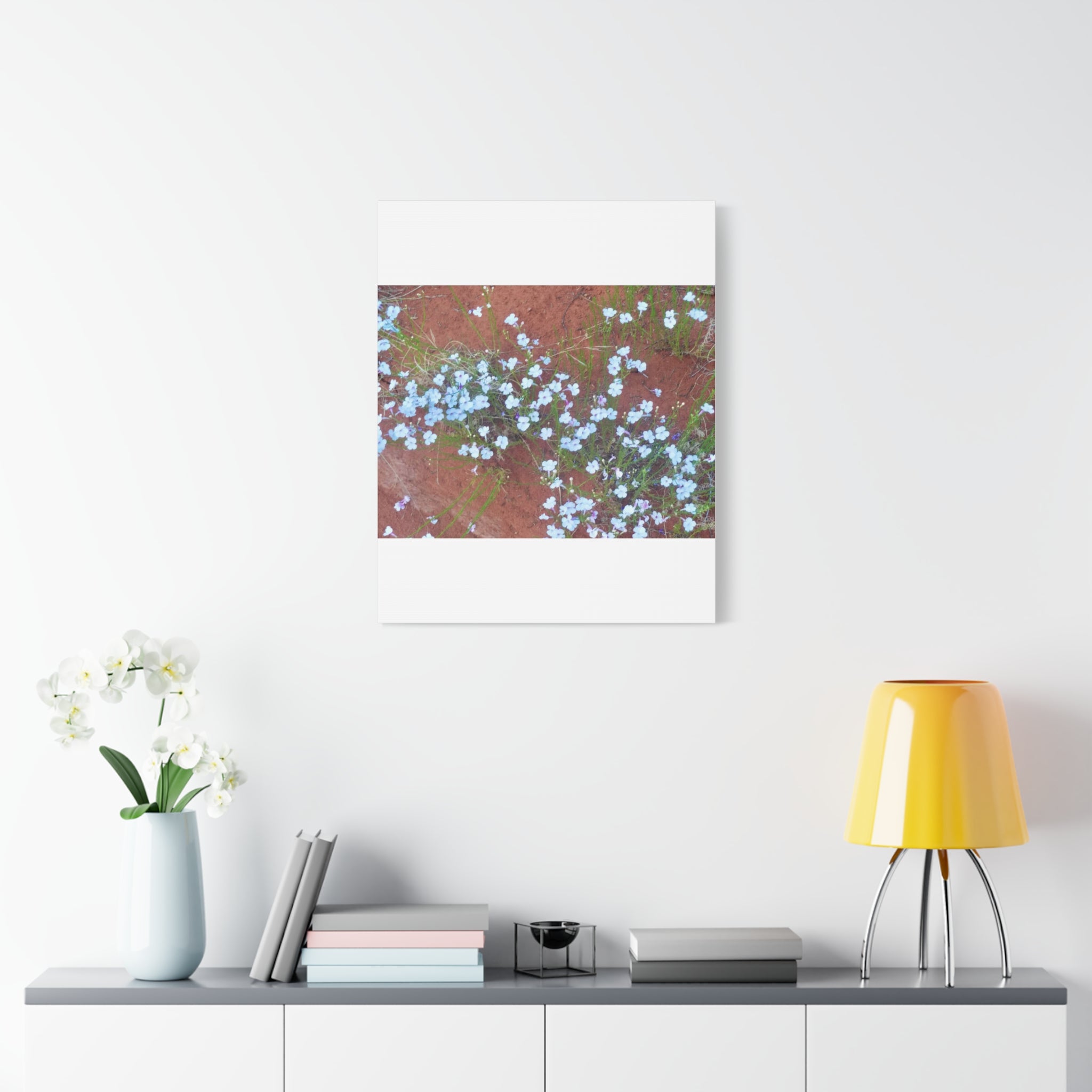 Botanical Wall Art, Flower Decor, Nature Canvas, Home Decoration, Blue Floral Print, Gift for Her, Art for Living Room