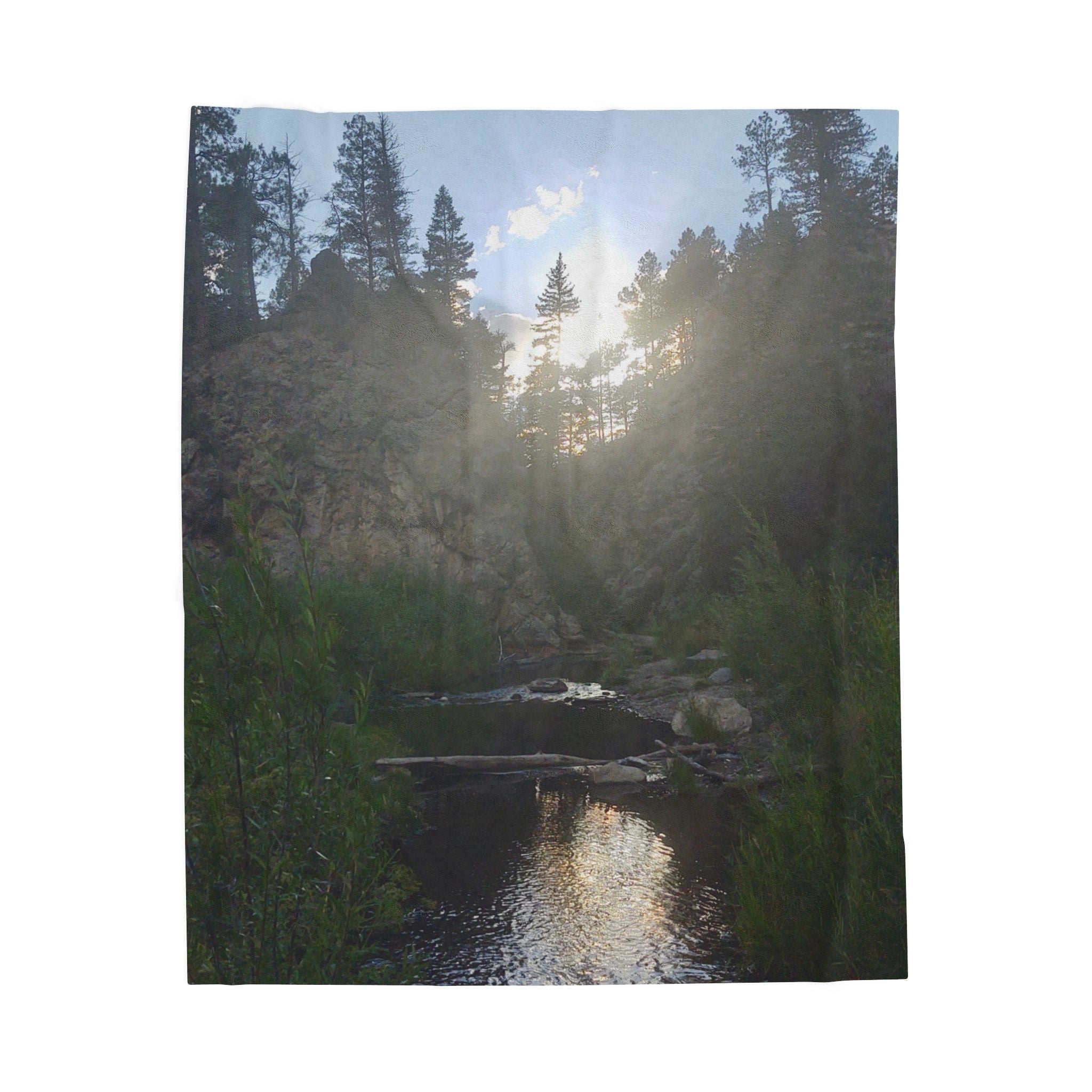 Serene Nature Velveteen Plush Blanket - Cozy Home Decor, Gifts for Nature Lovers, Camping Essentials, Soft Throw Blanket