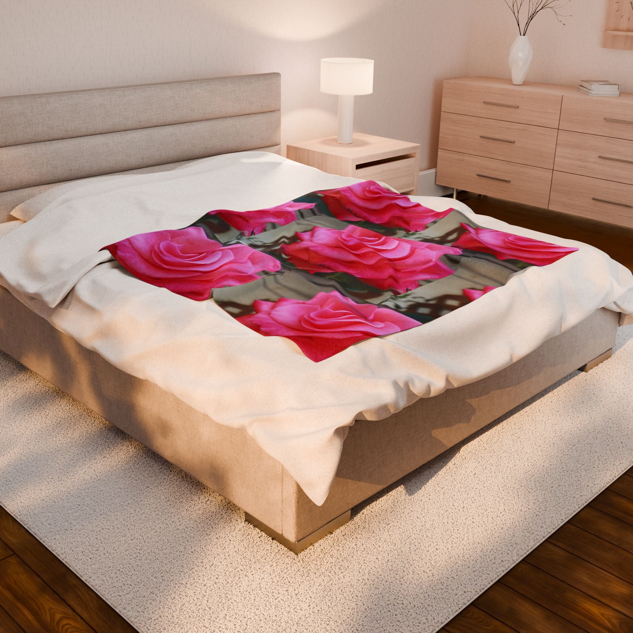 Cozy Floral Velveteen Plush Blanket | Perfect for Home Decor, Gifting, Pets, and Cozy Nights, Floral Throw Blanket