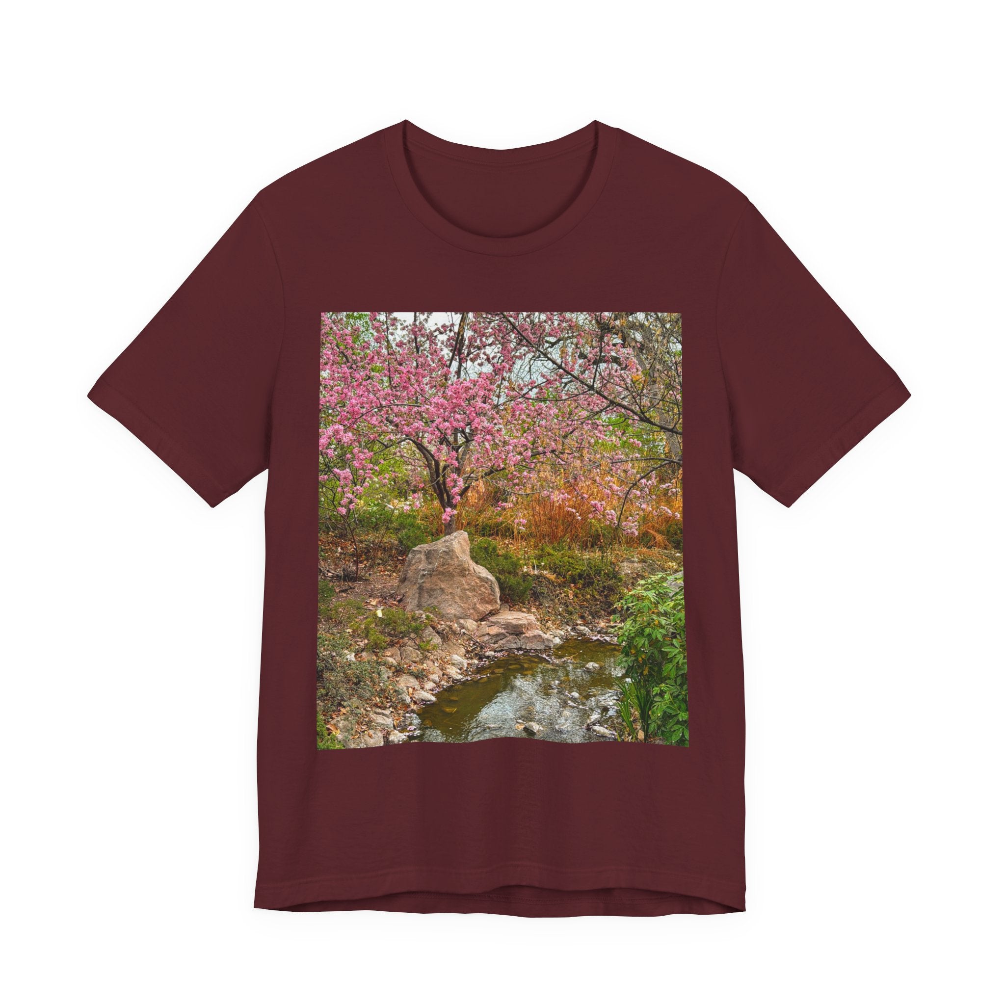 Serene Nature Print Tee, Botanical Shirt, Spring Fashion, Casual Outfit, Eco-Friendly Gift, Outdoor Lover's Wear