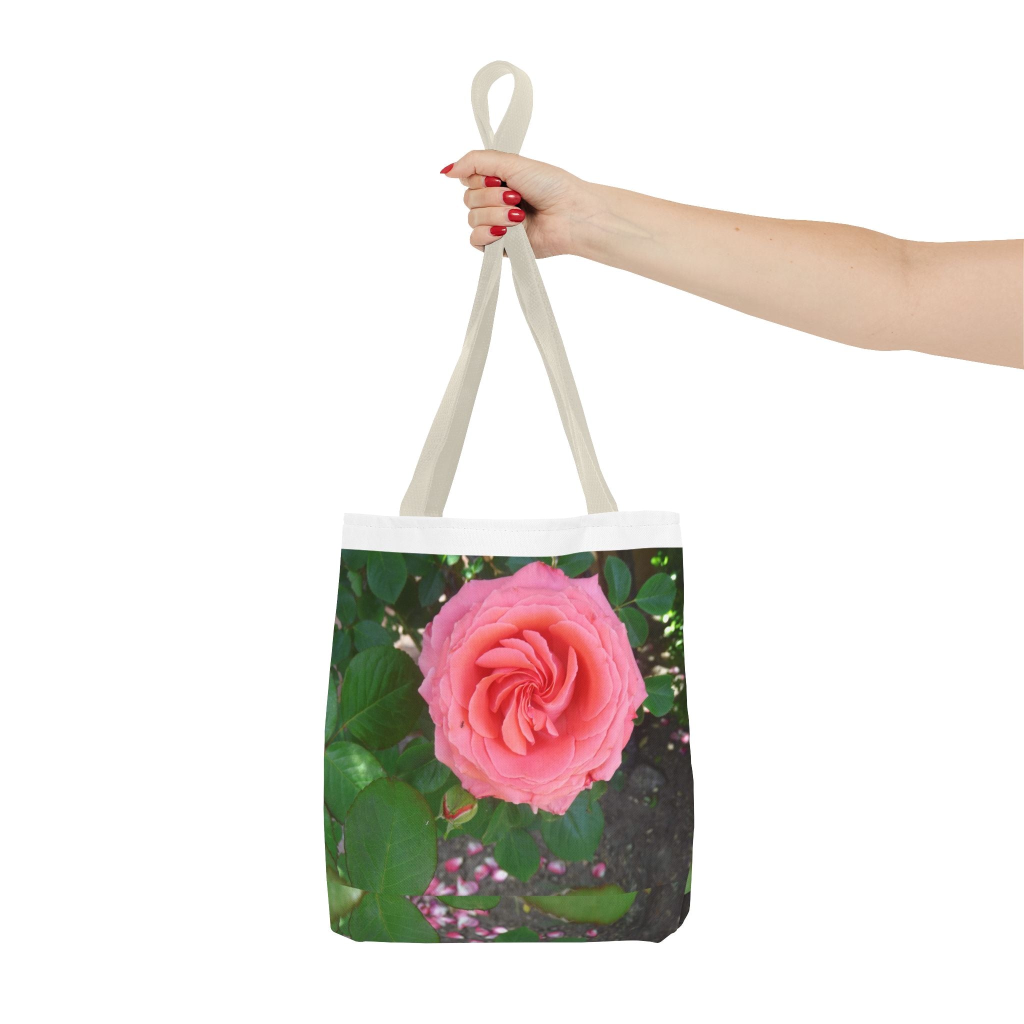 Floral Rose Tote Bag, Stylish Shopping Bag, Eco-Friendly Tote, Gift for Her, Summer Outing Accessory