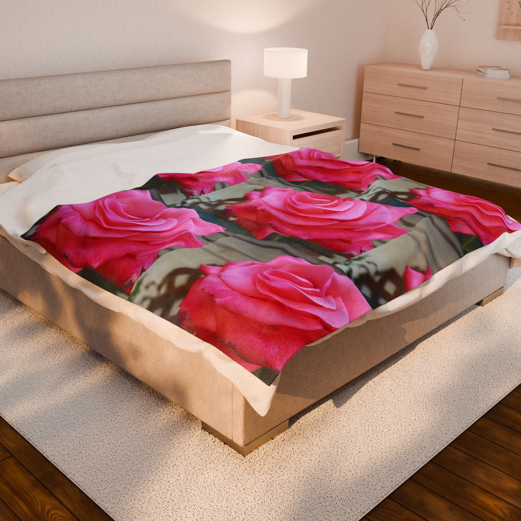 Cozy Floral Velveteen Plush Blanket | Perfect for Home Decor, Gifting, Pets, and Cozy Nights, Floral Throw Blanket
