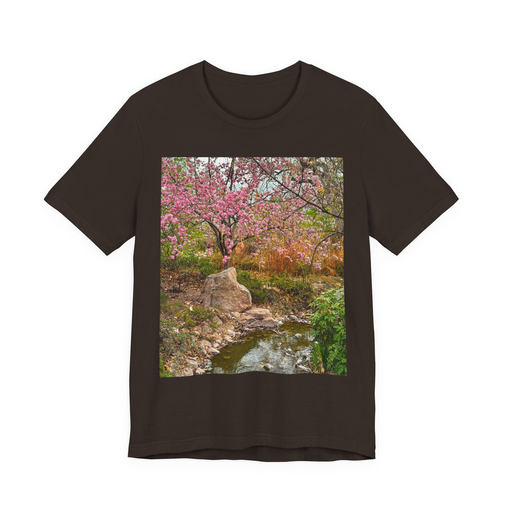 Serene Nature Print Tee, Botanical Shirt, Spring Fashion, Casual Outfit, Eco-Friendly Gift, Outdoor Lover's Wear