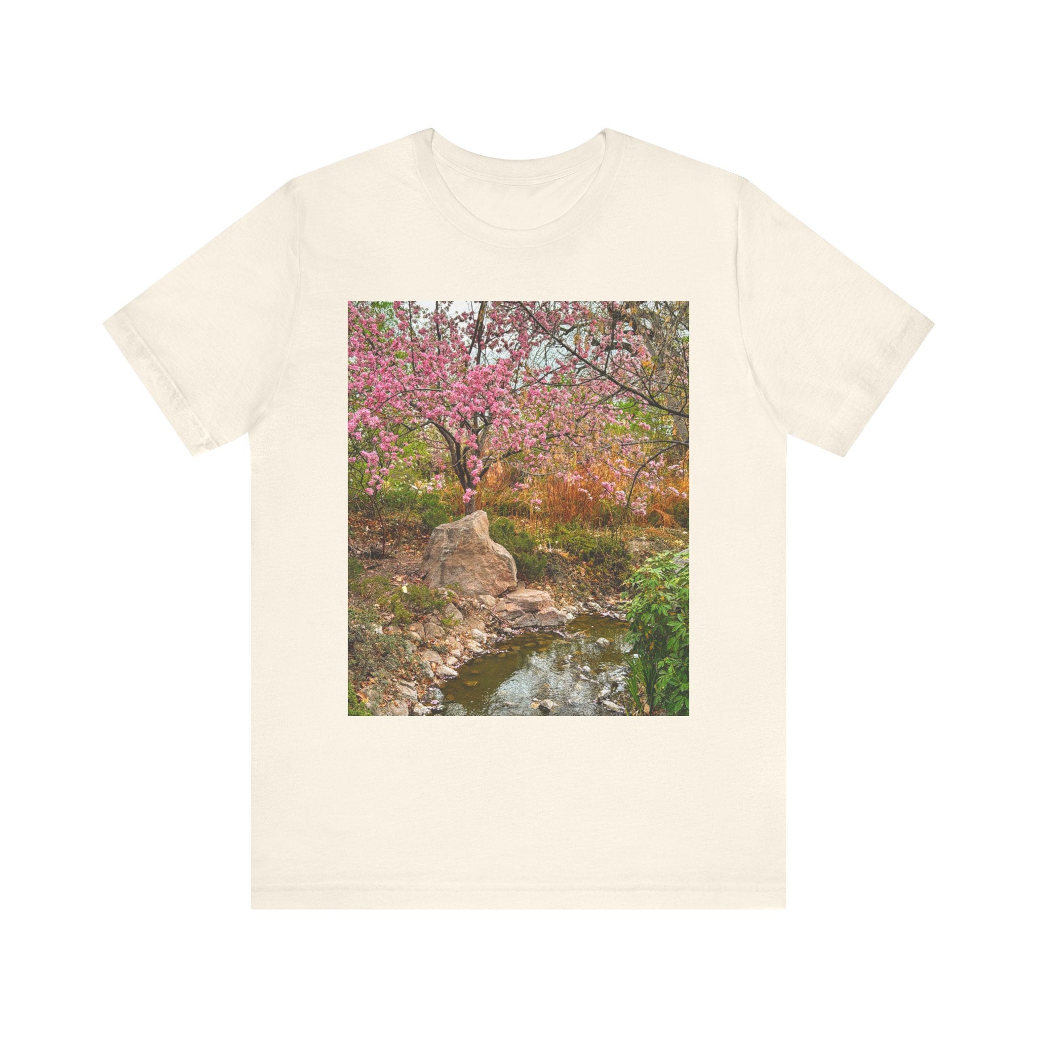 Serene Nature Print Tee, Botanical Shirt, Spring Fashion, Casual Outfit, Eco-Friendly Gift, Outdoor Lover's Wear