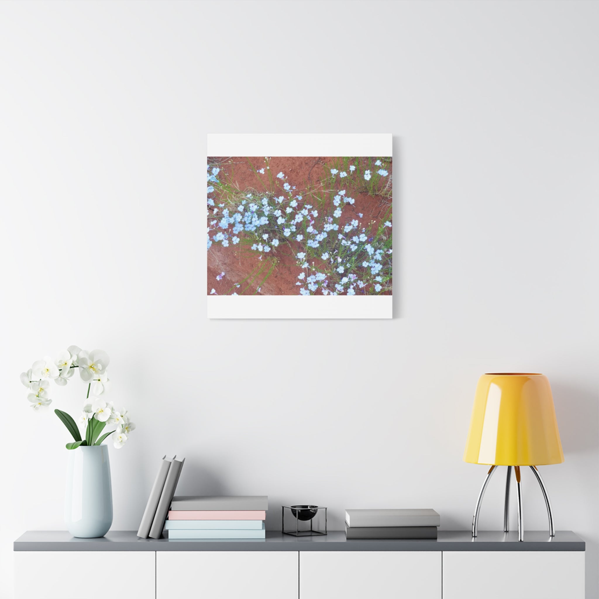 Botanical Wall Art, Flower Decor, Nature Canvas, Home Decoration, Blue Floral Print, Gift for Her, Art for Living Room