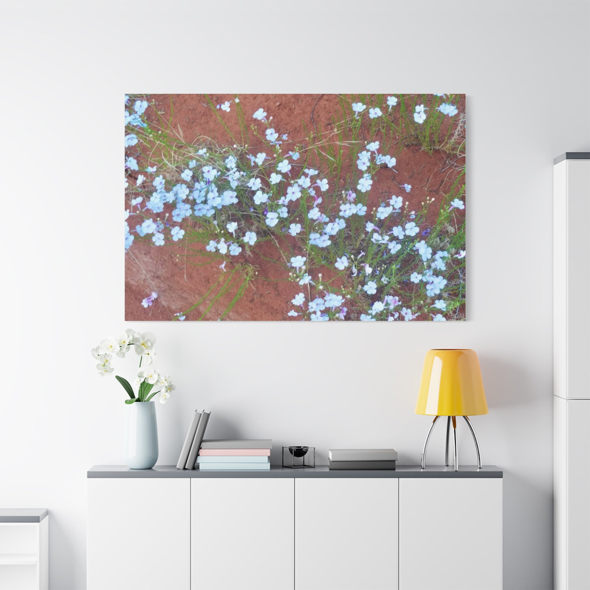 Botanical Wall Art, Flower Decor, Nature Canvas, Home Decoration, Blue Floral Print, Gift for Her, Art for Living Room