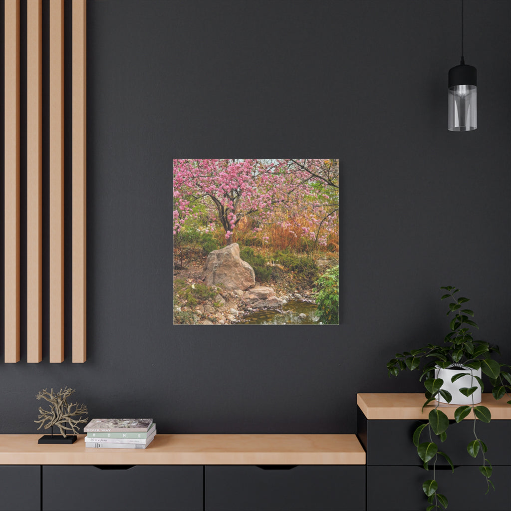 Canvas Wall Art, Pink Blossom Landscape Decor, Nature Photograph, Floral Print, Spring Home Decor, Gift for Nature Lovers