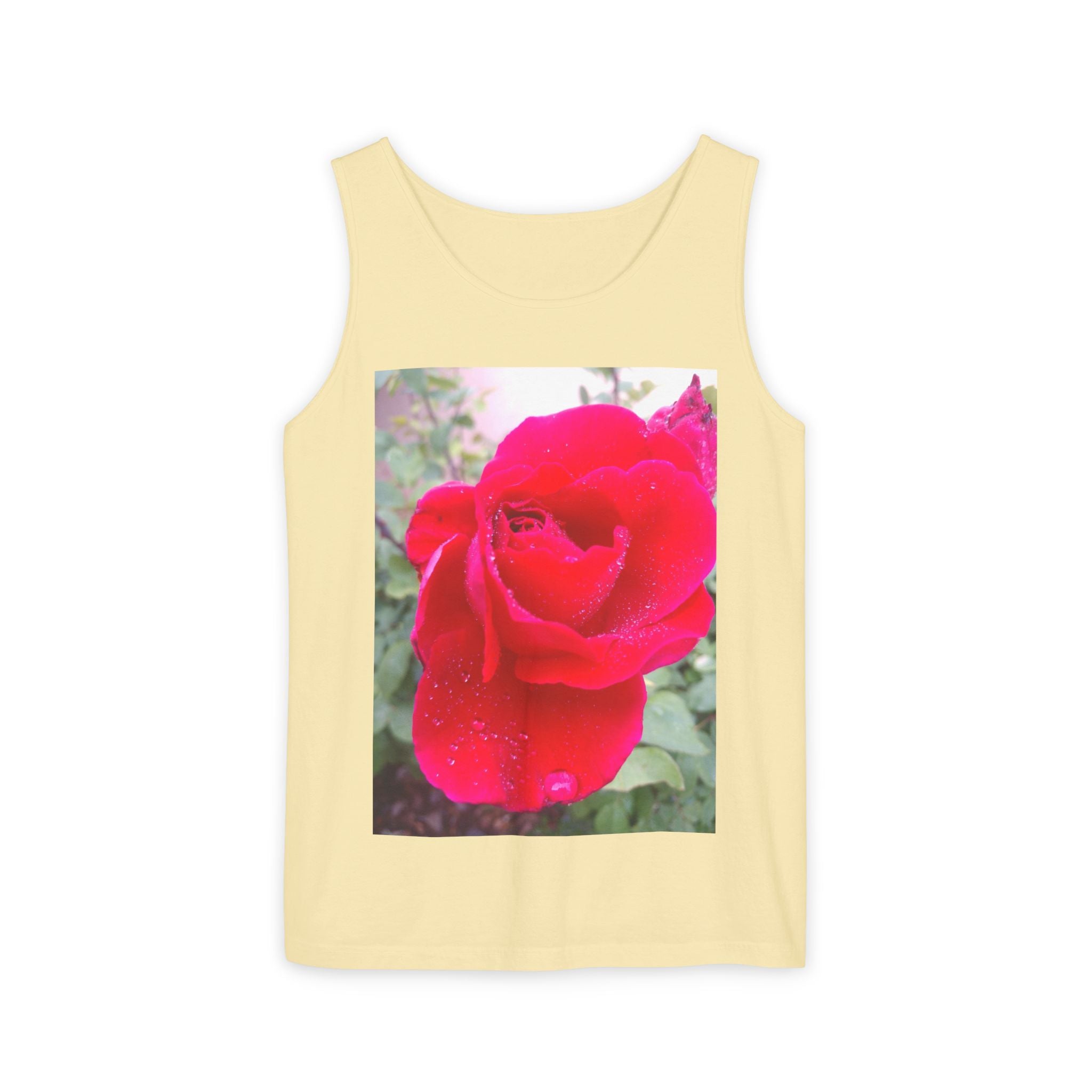 Rose Print Unisex Tank Top, Floral Graphic Tee, Summer Fashion, Beachwear, Gift for Her, Casual Outfit