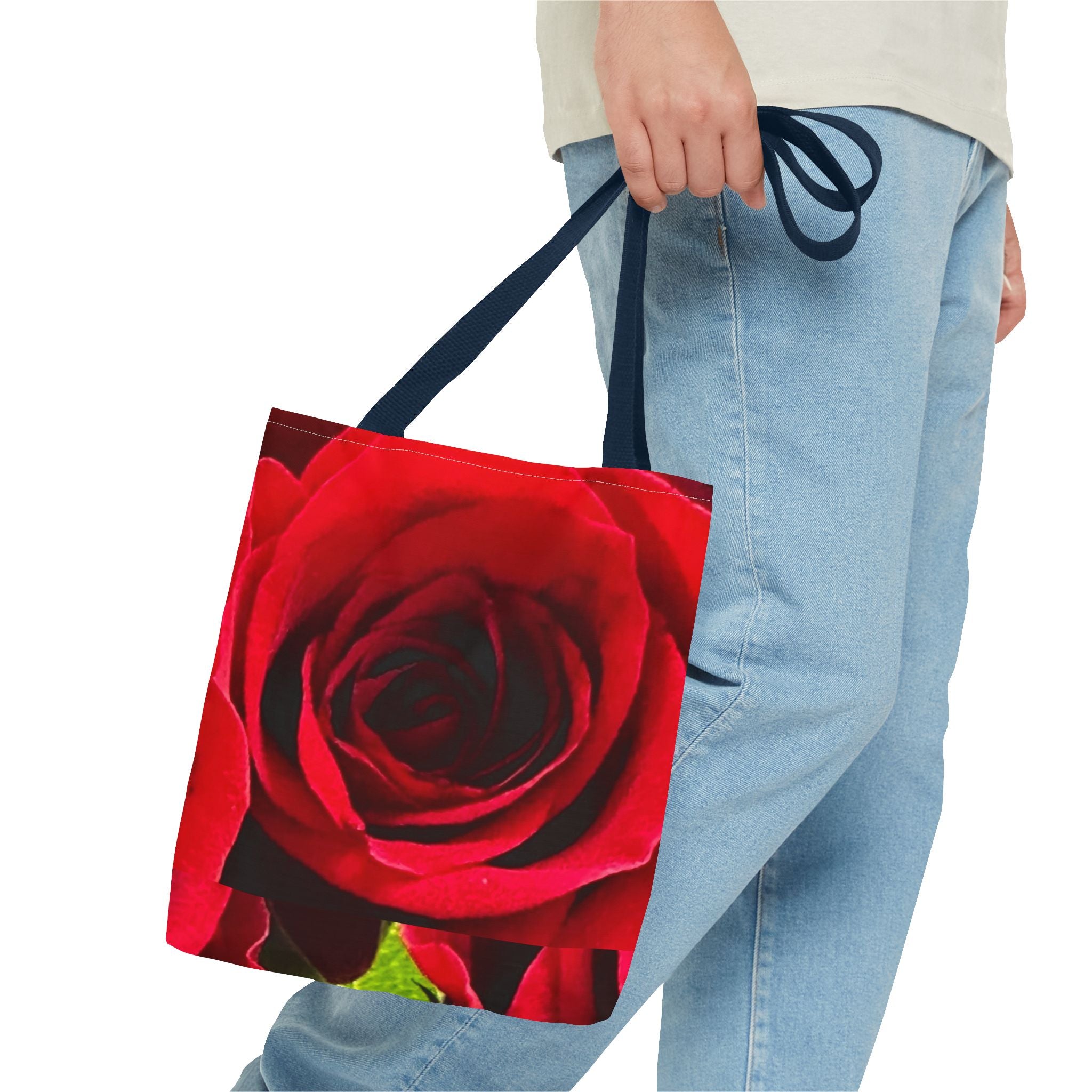Romantic Floral Tote Bag, Stylish Grocery Bag, Perfect Gift for Mothers Day, Beach Tote, Everyday Use, AOP Red Rose Design