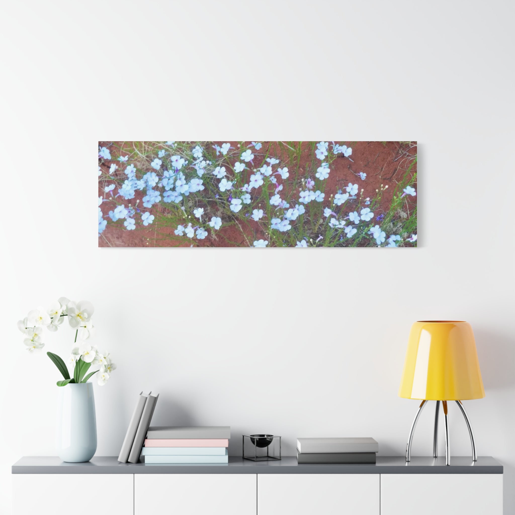 Botanical Wall Art, Flower Decor, Nature Canvas, Home Decoration, Blue Floral Print, Gift for Her, Art for Living Room