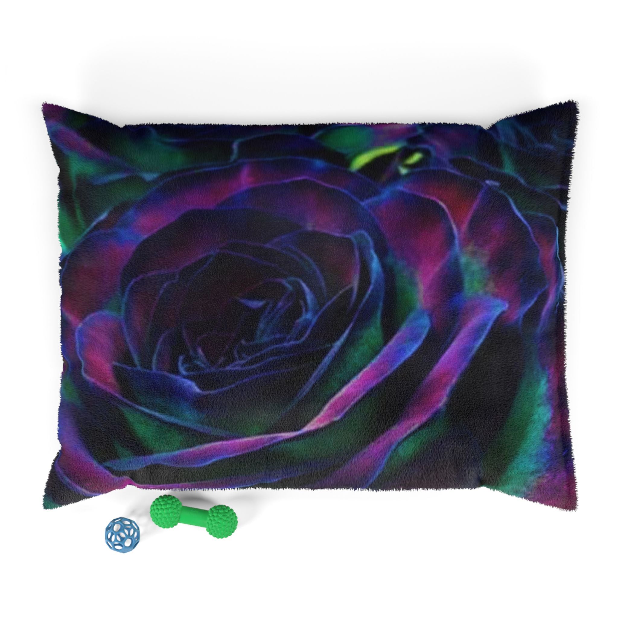 Vibrant Rose Pet Bed, Cozy Pet Cushion, Dog Bed for Pet Lovers, Floral Design Bed, Pet Gift, Colorful Pet Furniture