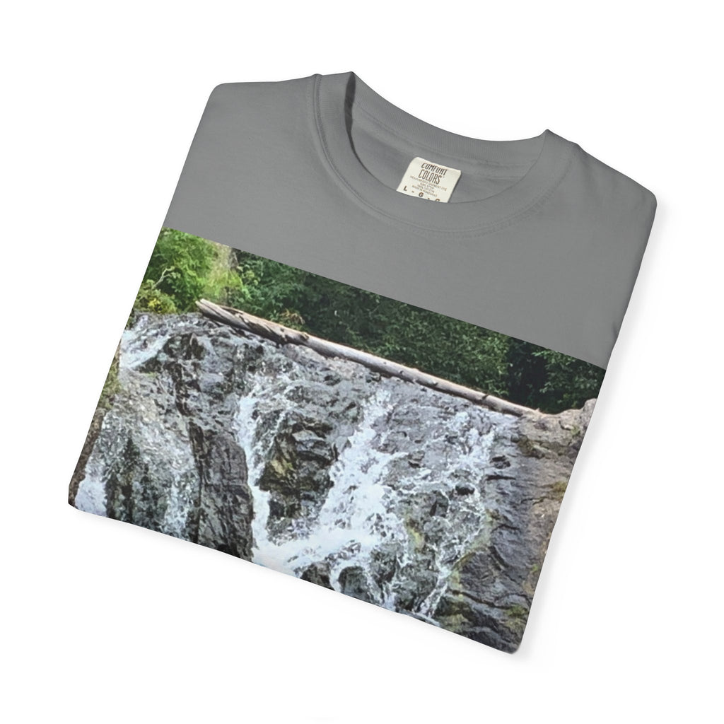 Nature-Inspired Unisex T-Shirt, Waterfall Tee, Outdoor Adventure Shirt, Casual Summer Top, Eco-Friendly Gift