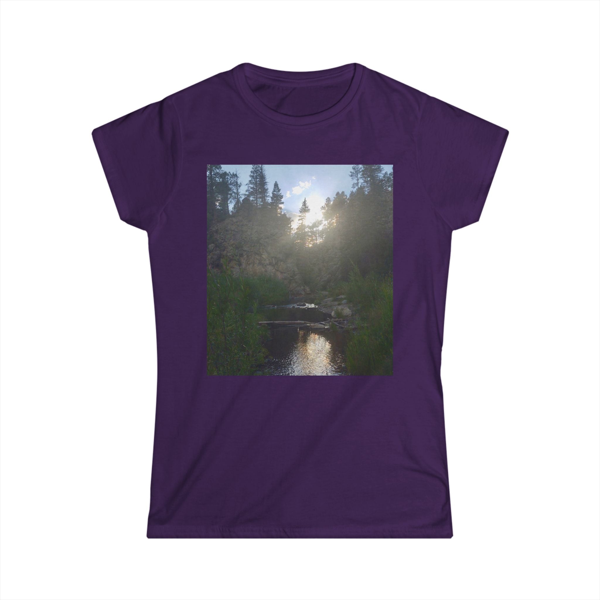 Nature-Inspired Women's Softstyle Tee, Outdoor T-Shirt, Relaxed Fit Top, Gift for Nature Lovers, Hiking Apparel, Casual Wear