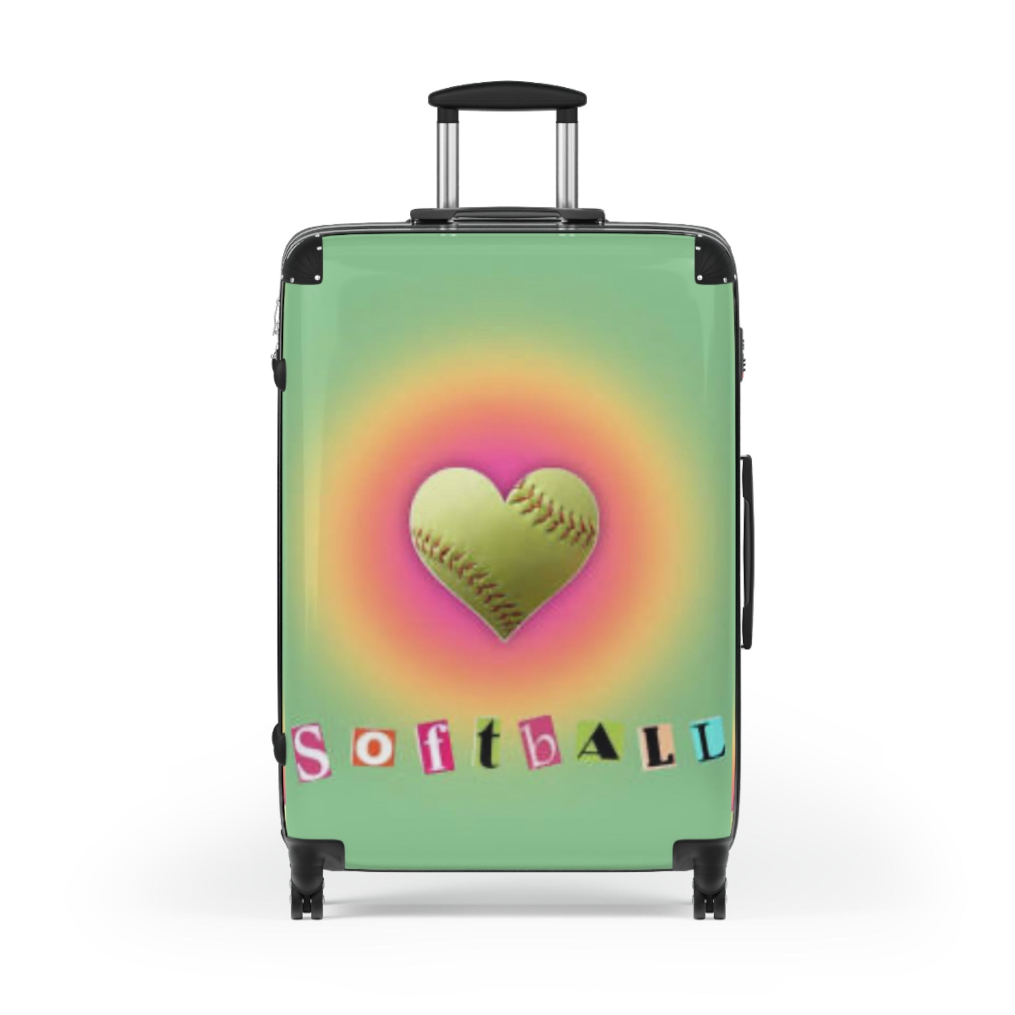 Heart Baseball Design Suitcase, Travel Luggage, Sports Gear, Unique Gift for Players, Softball Lover Travel Case