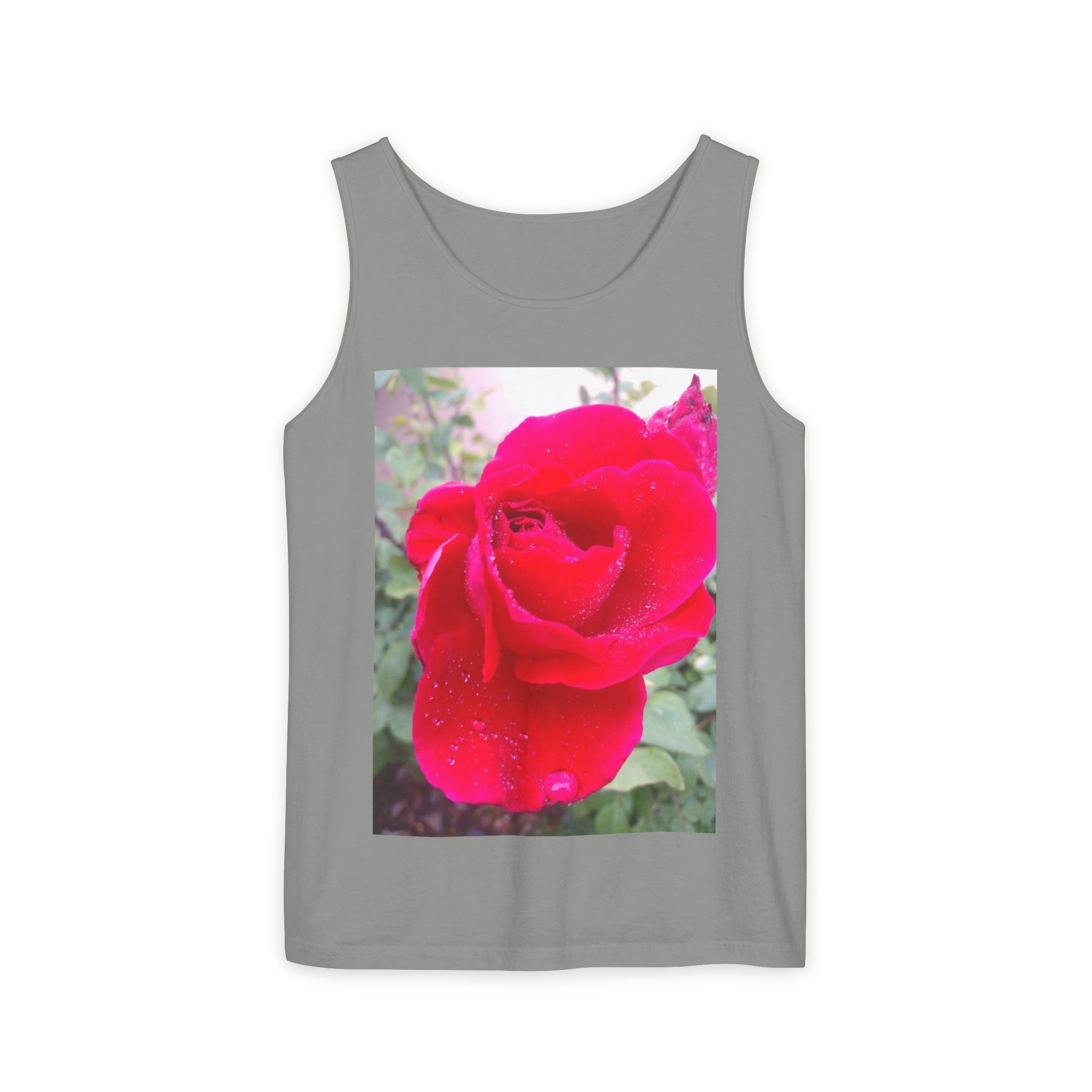 Rose Print Unisex Tank Top, Floral Graphic Tee, Summer Fashion, Beachwear, Gift for Her, Casual Outfit