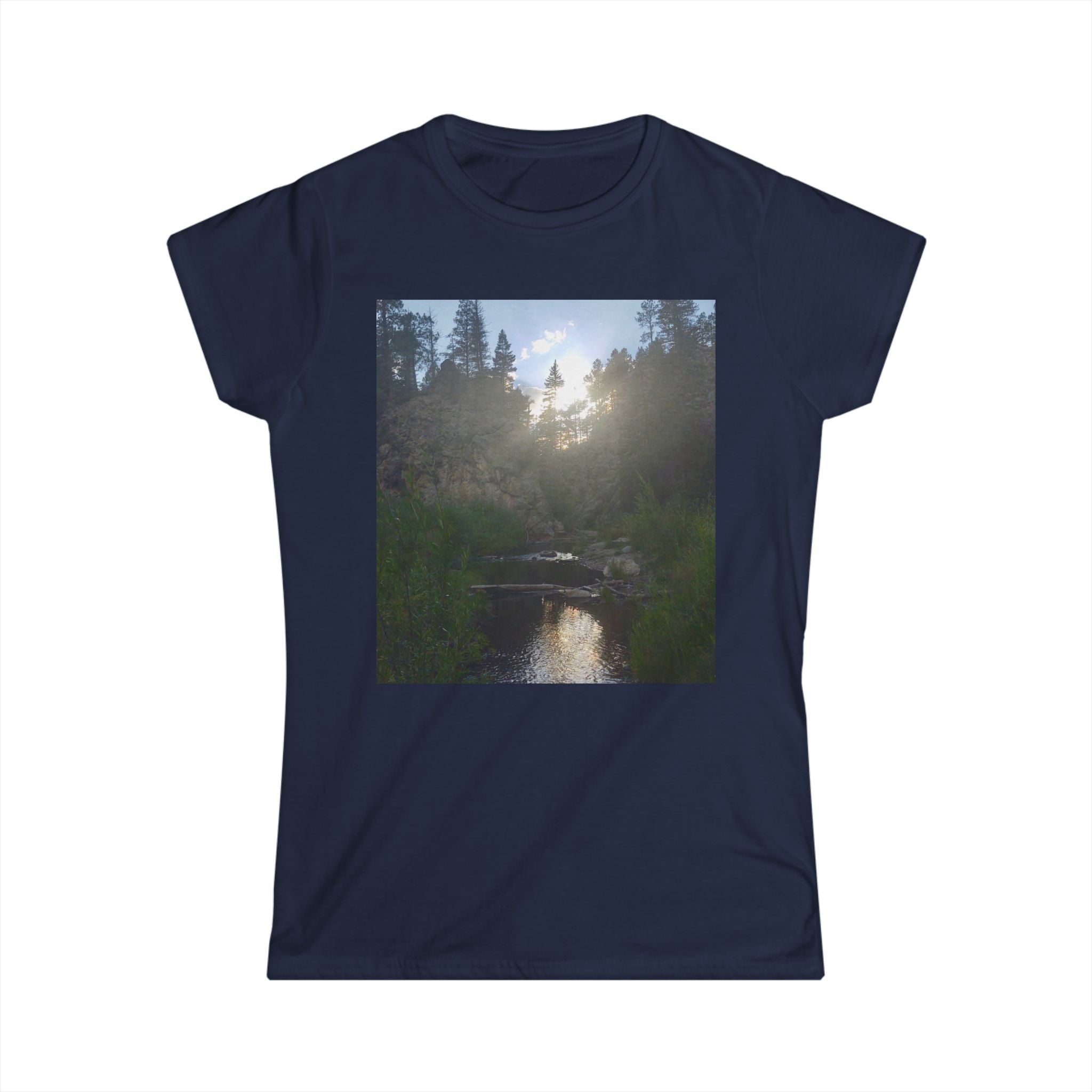 Nature-Inspired Women's Softstyle Tee, Outdoor T-Shirt, Relaxed Fit Top, Gift for Nature Lovers, Hiking Apparel, Casual Wear